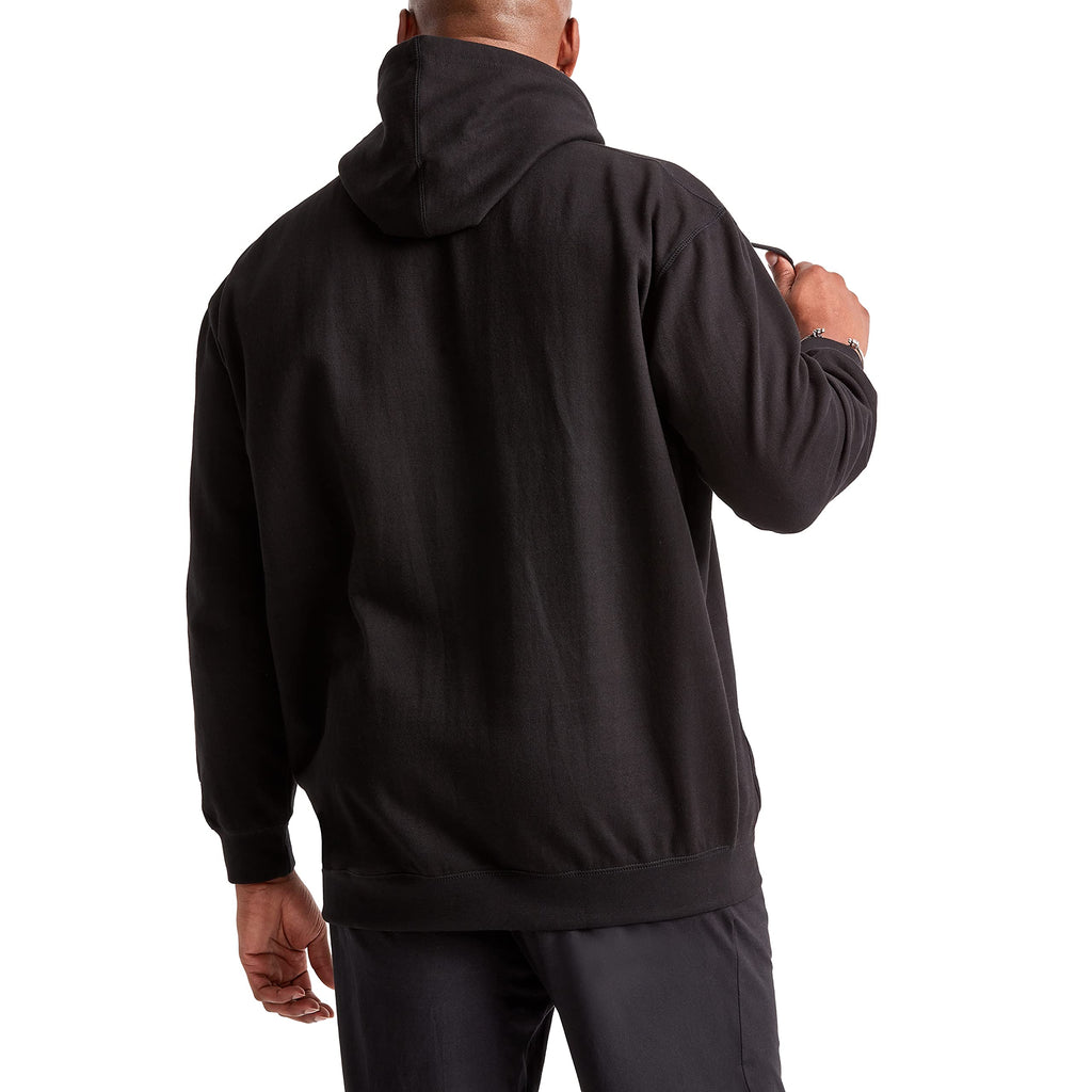 Champion Men's Pullover Graphic Fleece Hoodie, Standard Fit, Midweight Fleece, Classic Script Logo, Available in Regular and Big & Tall, Black, Medium