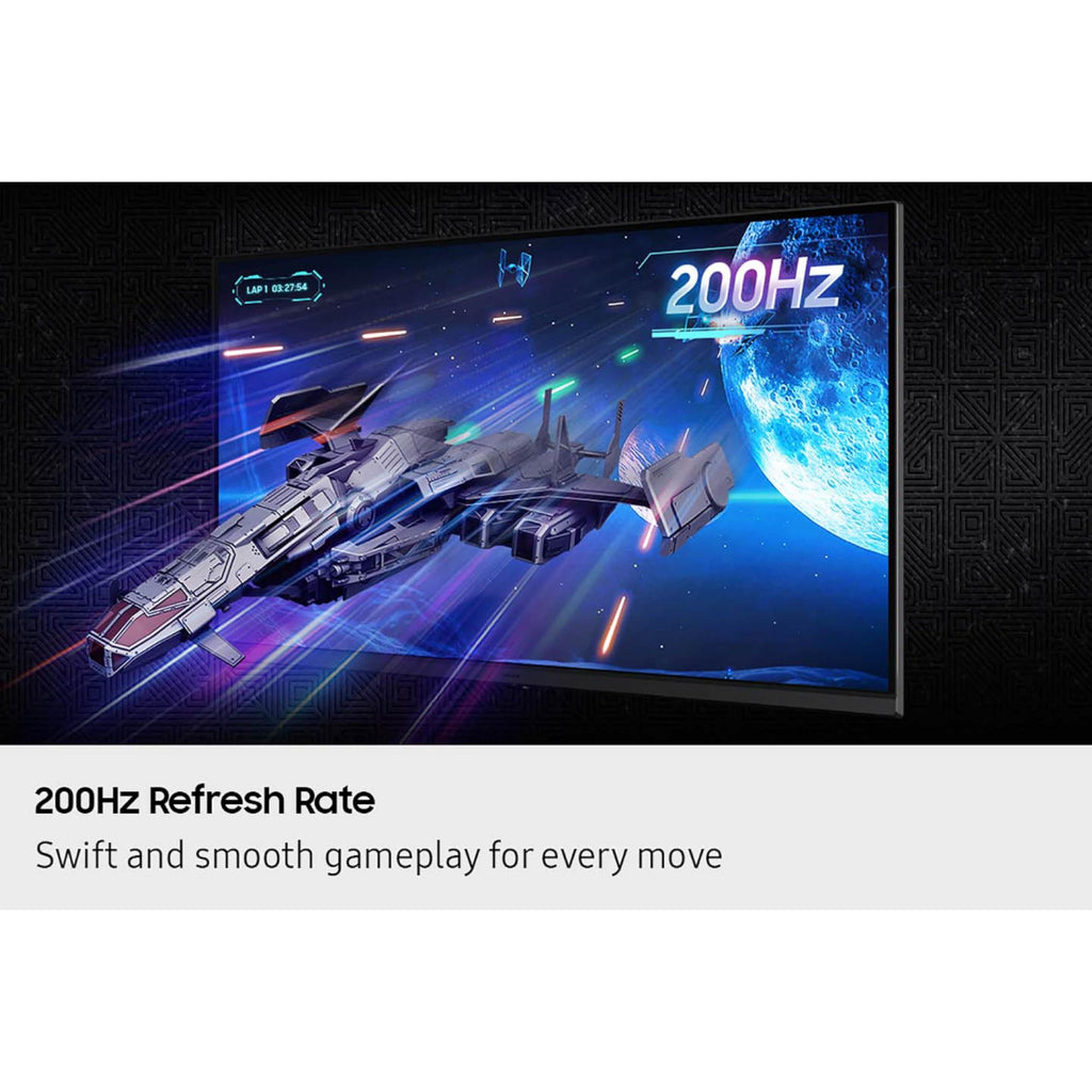 SAMSUNG 27” Odyssey G5 G53F QHD Resolution Gaming Monitor, HDR10, 200Hz Refresh Rate, IPS Panel, AMD FreeSync™ Premium, Black Equalizer, Auto Source Switch, LS27FG532ENXZA