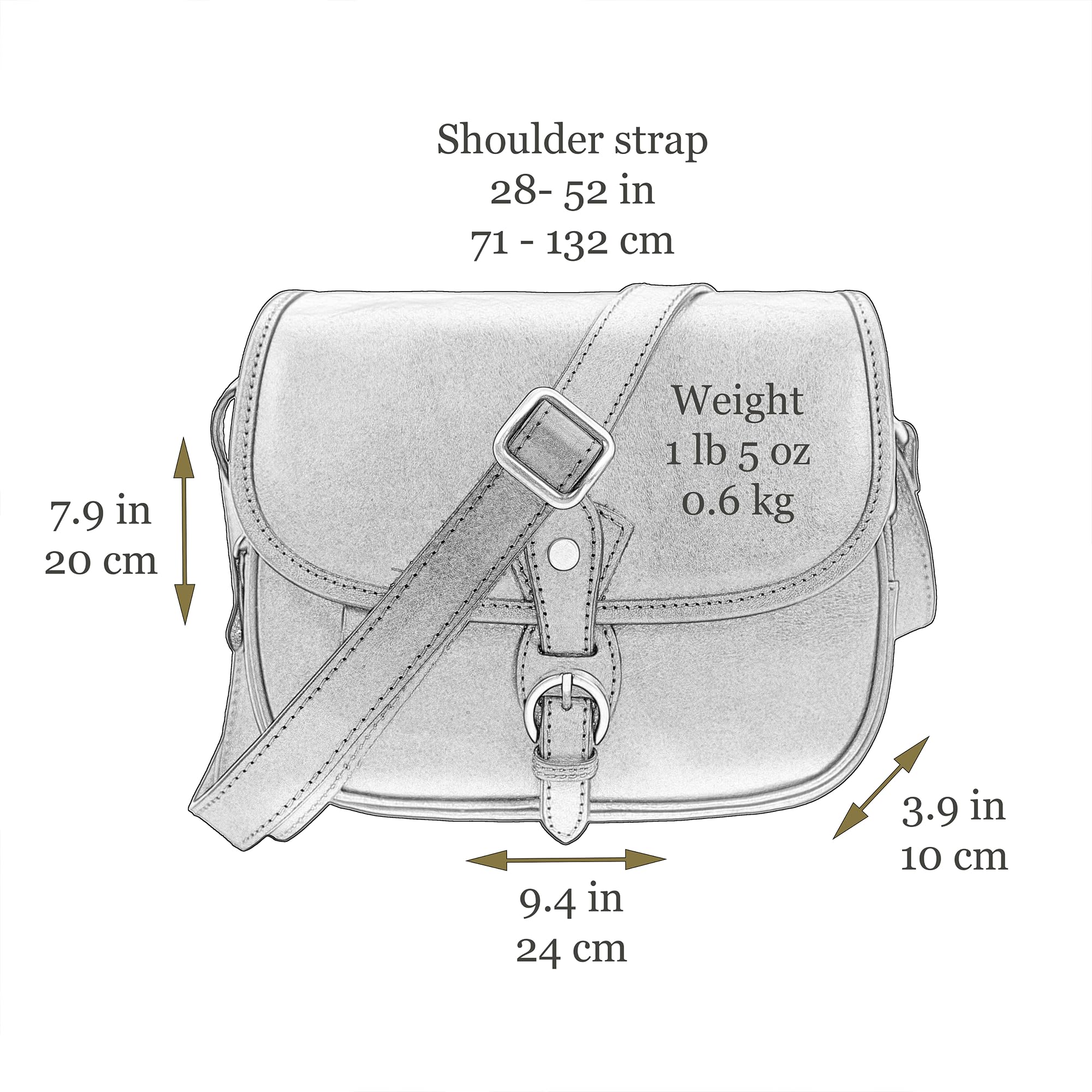 Time Resistance Leather Crossbody Bag for Women - Handbag, Shoulder Bag, Messenger, Purse (Black) - Gift Box Included