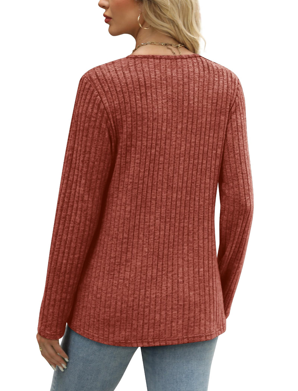 Sweaters for Women Long Sleeve Tee Shirts Plus Size Early Fall Fashion Must Haves Old Money Clothes Boho Tops Business Casual Blouses Spring XL Caramel
