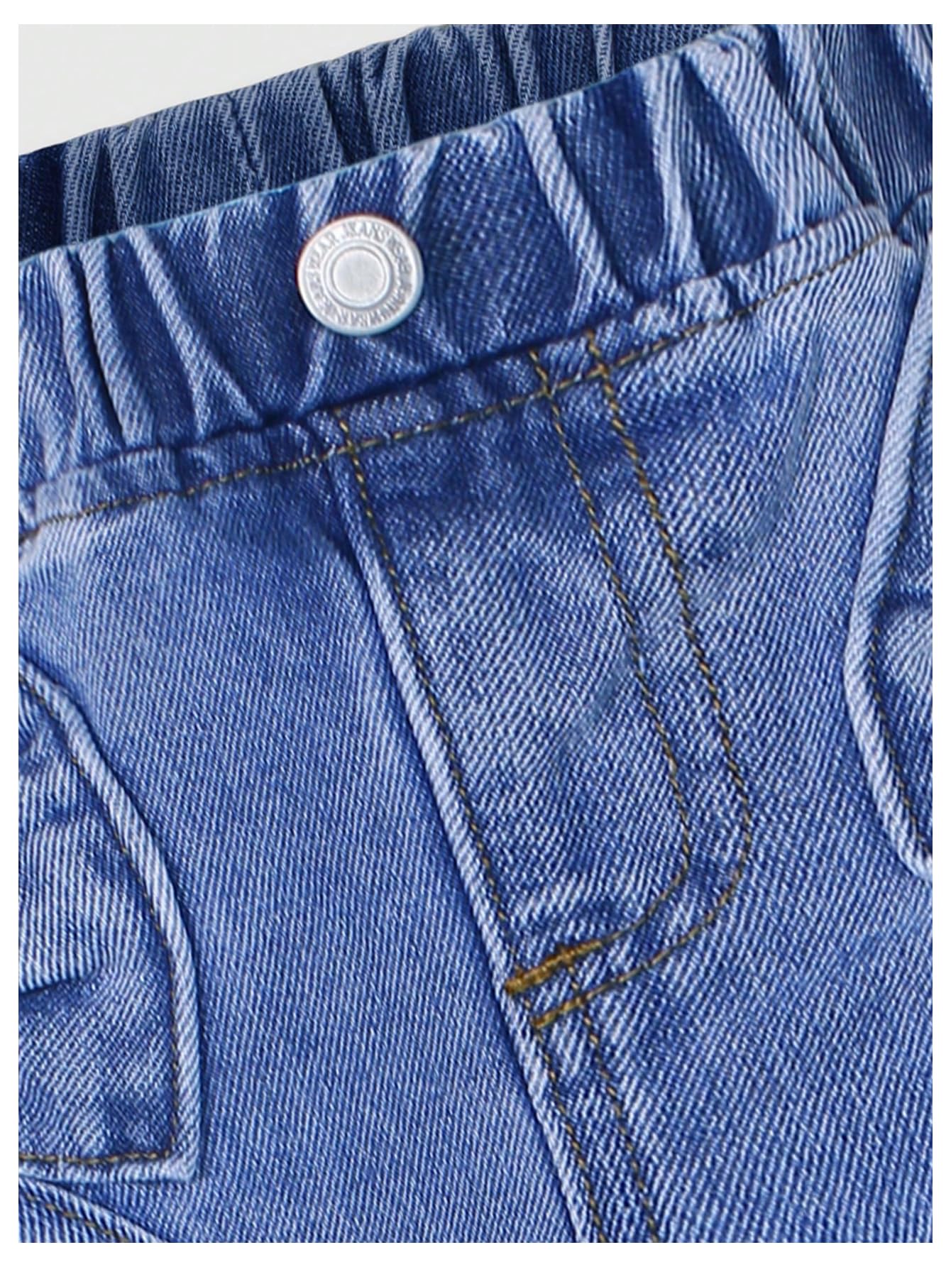 WDIRARA Toddler Girl's Bow Wide Leg Jeans Elastic High Waisted Denim Pants Medium Wash 4Y