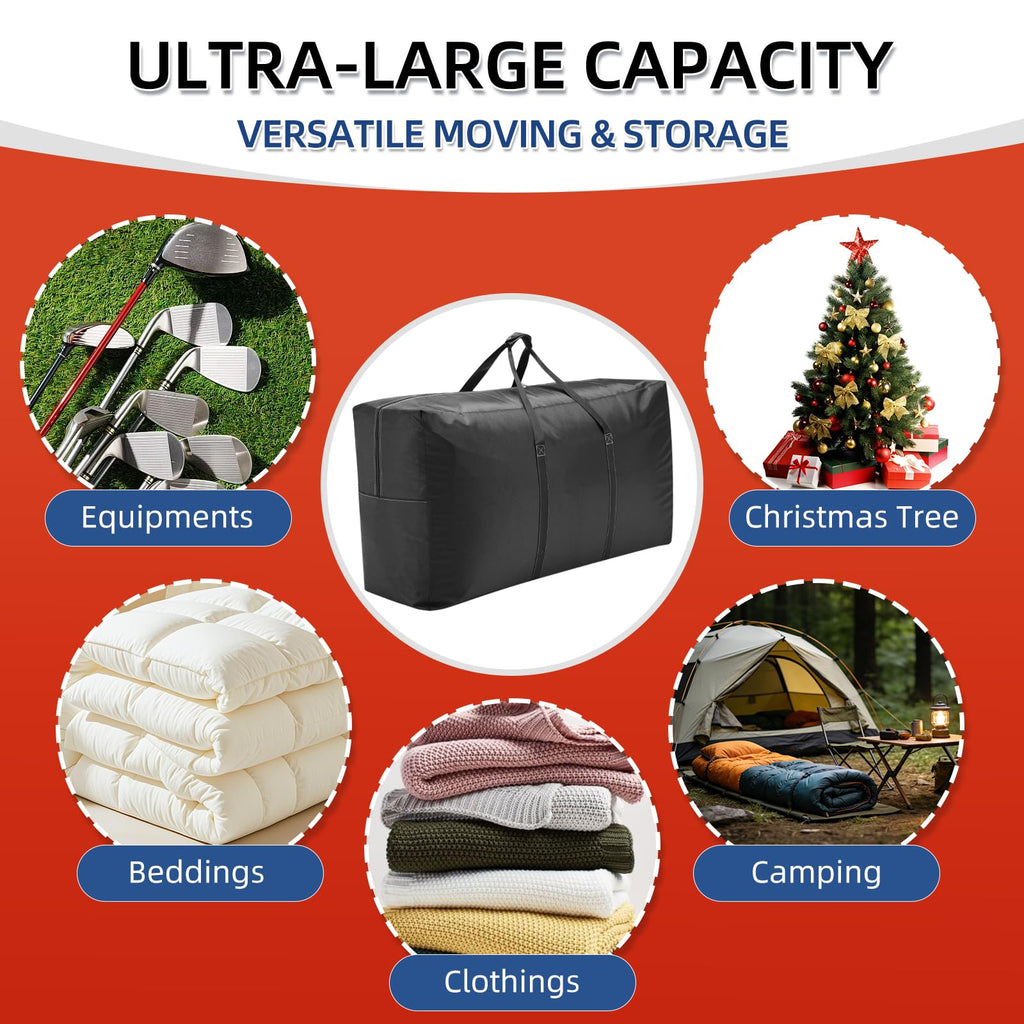 Extra Large travel duffel bag with Strong Handles, Waterproof duffel bag, Durable Zippers, Extra Large Storage Totes for Space Saving and Moving Supplies