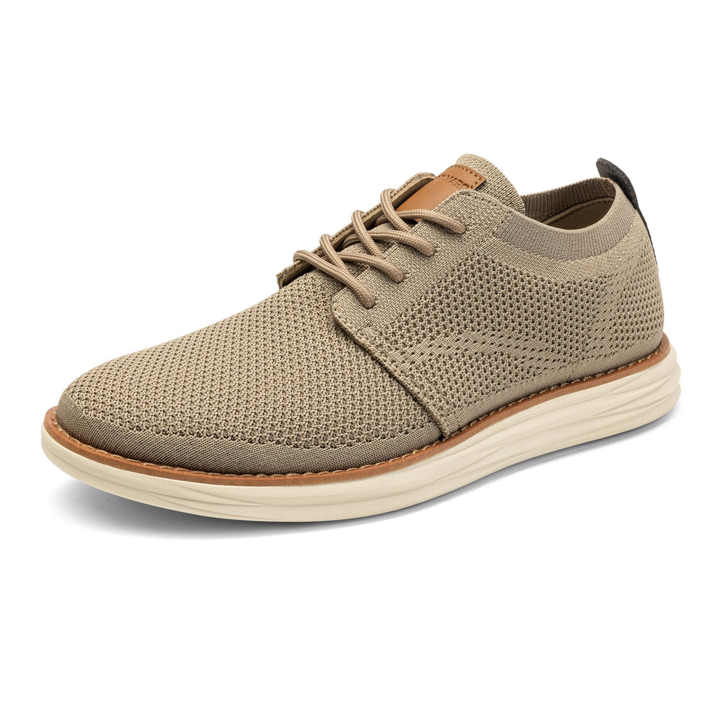 Bruno Marc Men's KnitFlex Breeze Mesh Sneakers Oxfords Lace-Up Lightweight Casual Walking Shoes,Size 11,Khaki,GRAND-01