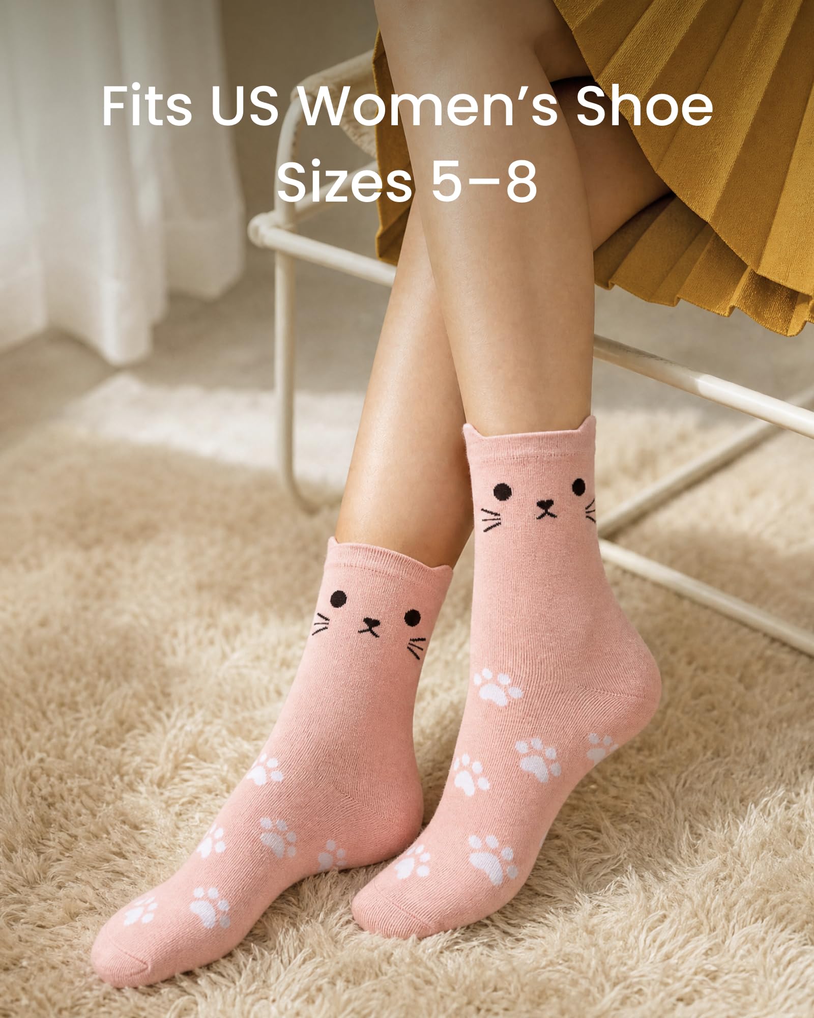 Jeasona Women's Cute Socks Cat Gifts for Women Wife Girlfriend Mom Daughter