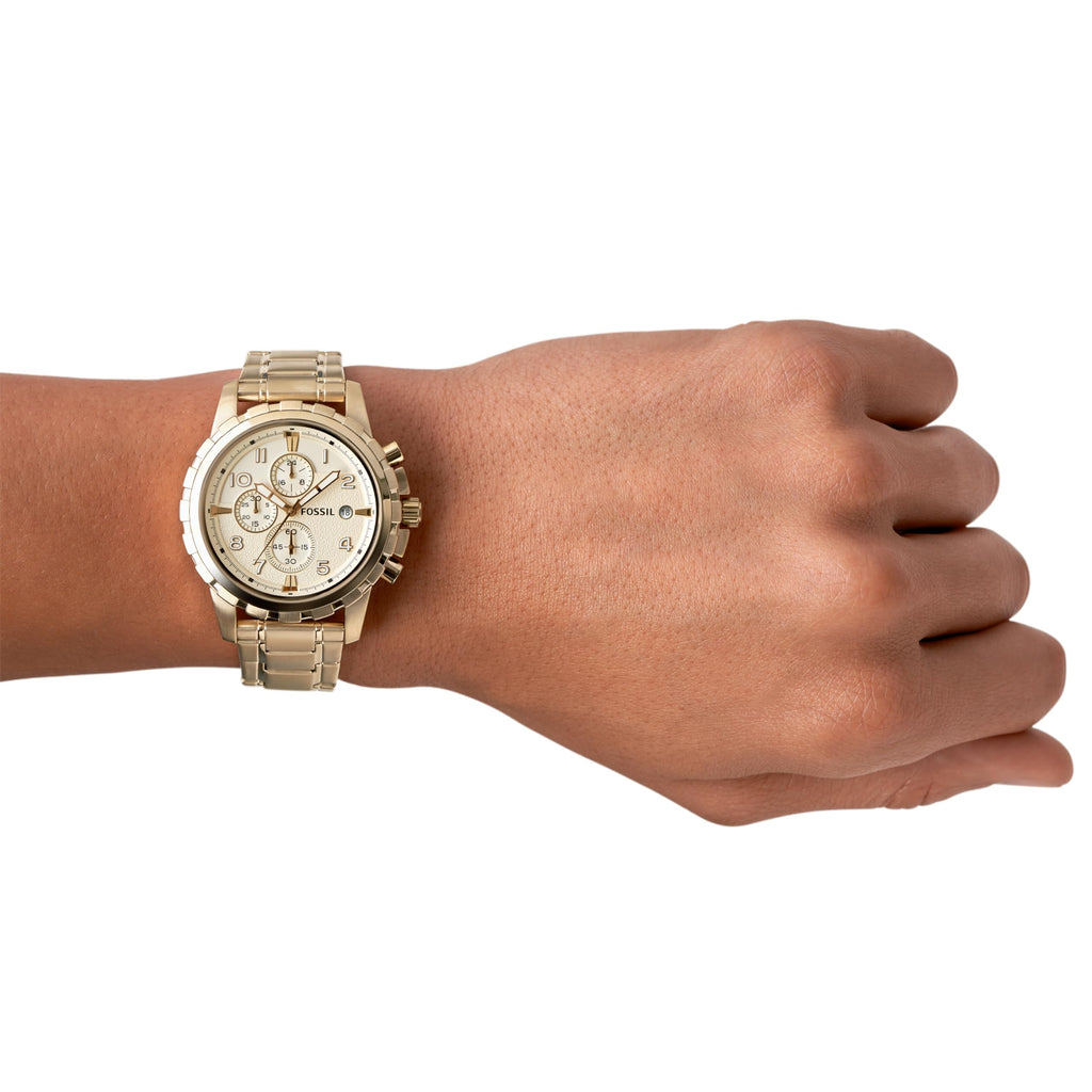 Fossil Men's Watch, Dean Quartz Stainless Steel Chronograph Watch for Men, Color: Gold