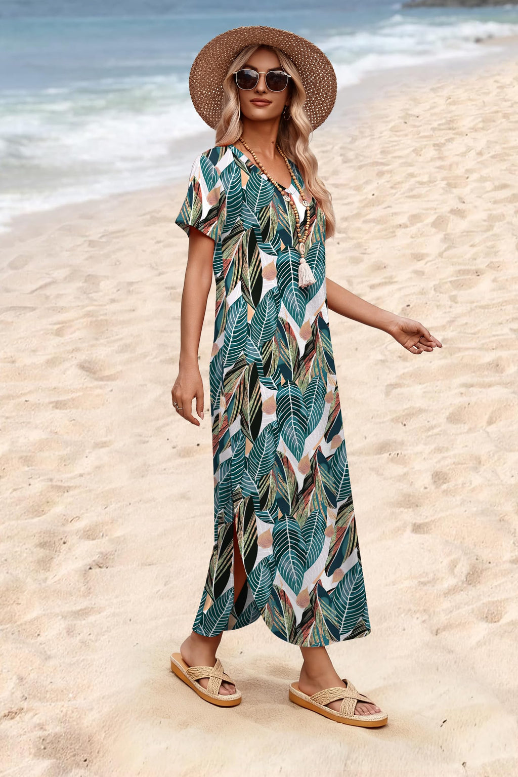 WIHOLL Summer Dresses for Women 2026 Maxi Sun Dresses for Seniors Beach Vacation Clothes for Women Fashion Clothing L
