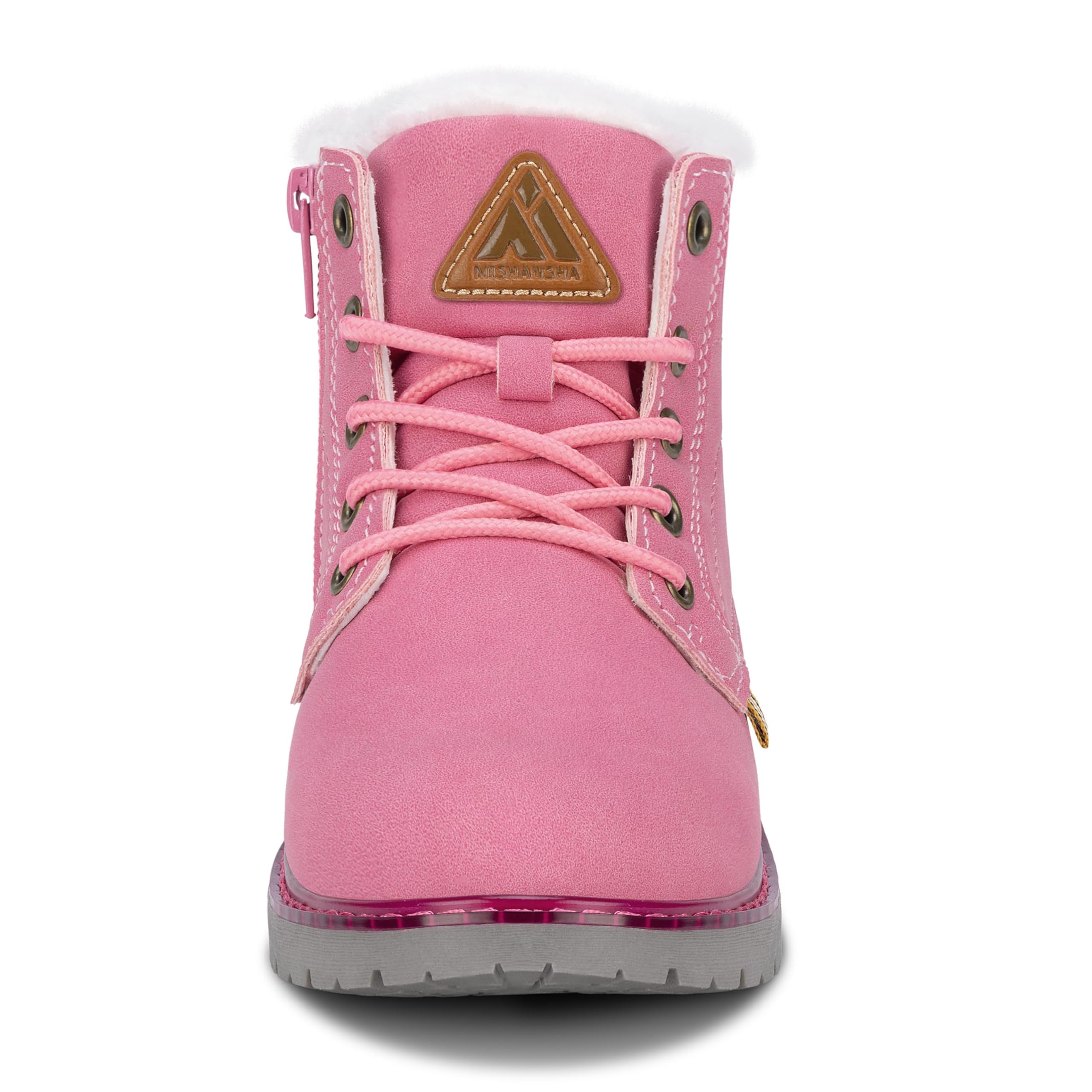 Mishansha Boy's Girl's Winter Snow Boots Waterproof Kids Hiking Boots Cold Weather Outdoor Fur Lined Warm Walking Boot Shoes Watermelon Red 11 Little Kid