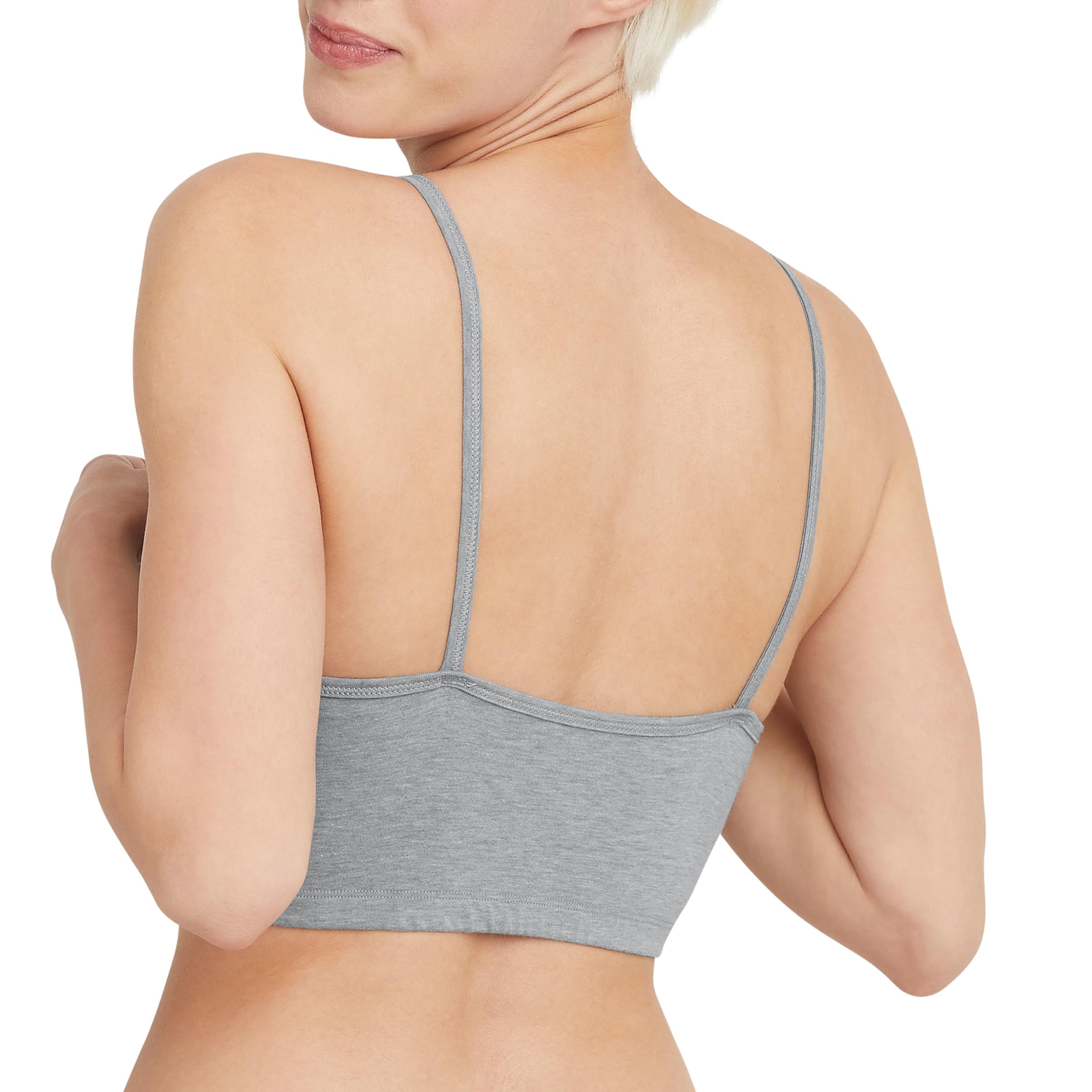 Hanes Women's Cropped Bralette, Breathable Pullover Bras, Crop Top Bra, Solid or Assorted, 3-Pack