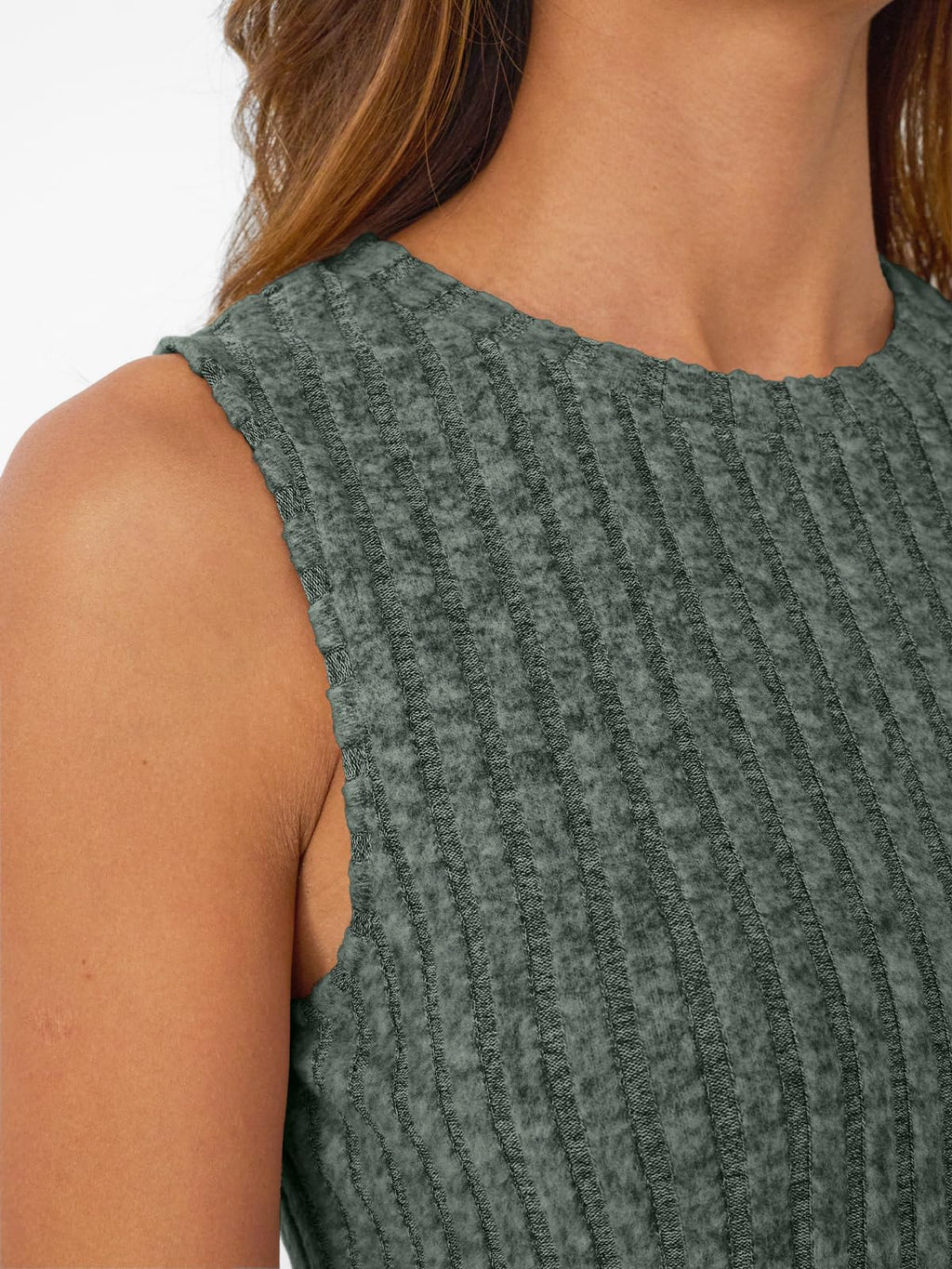 AUTOMET Summer Tank Tops Womens Sleeveless Tunic Shirts Basic Soft Clothes 2026 Casual Trendy Spring Beach Fashion Vacation Outfits DarkGreen 2XL