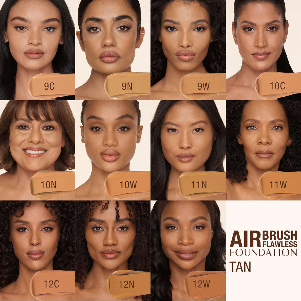 Charlotte Tilbury Airbrush Flawless Matte Foundation - Full Coverage Liquid Makeup with a Natural-Matte Finish - Smoothes & Blurs Pores - Waterproof & Transfer Resistant - 10 Cool