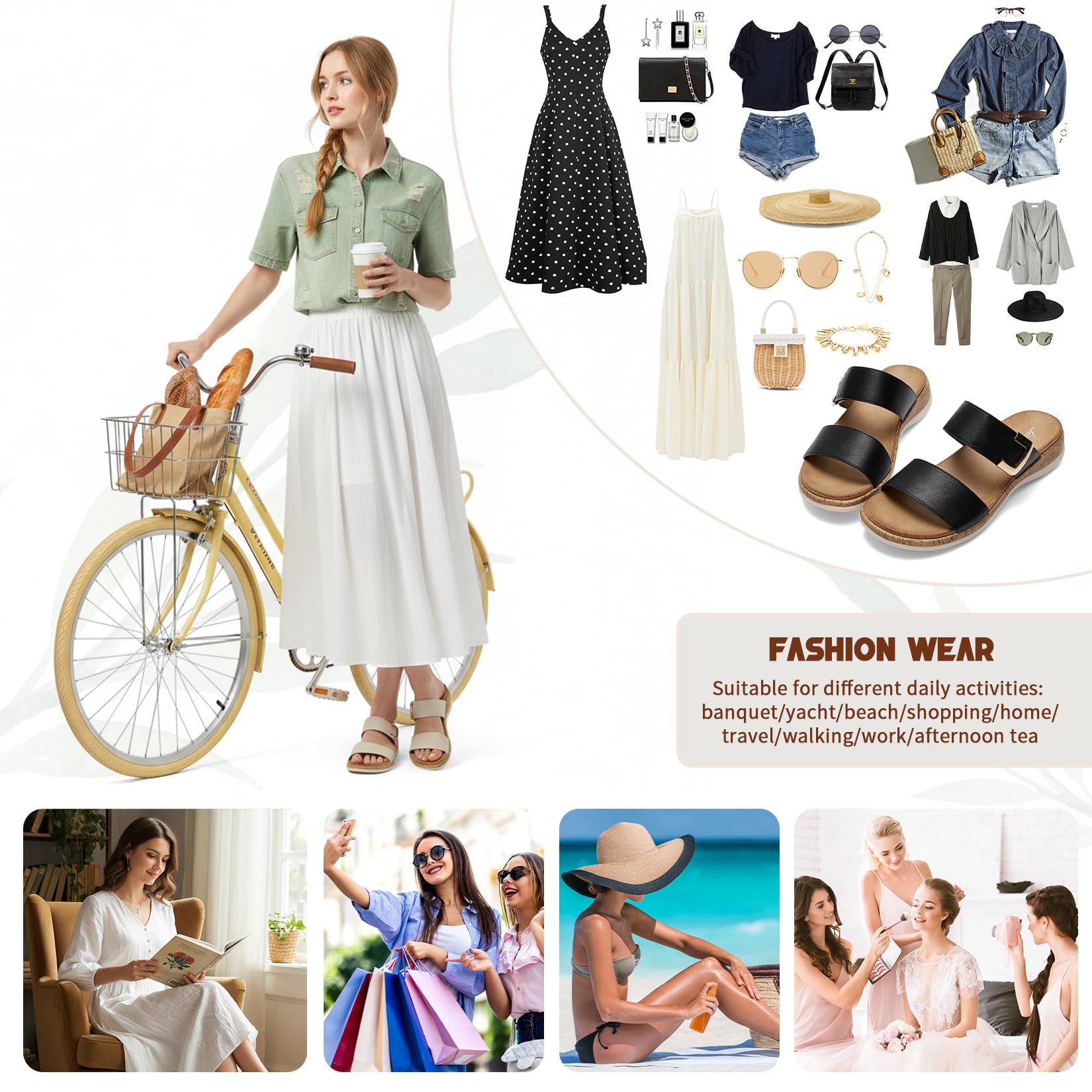 Littleplum Women Slides Sandals Arch Support Open Toe Slip on Sandals Soft Cushion Slippers Comfy Casual Summer Shoes for Walking Beach Travel Black Size 9