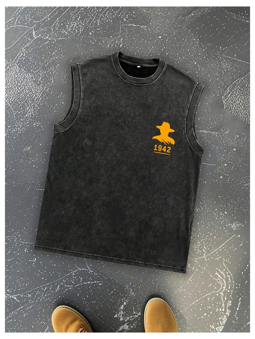 GORGLITTER Men's Jersey Shirts Sleeveless Graphic Y2k Athletic Tank Tops Going Out Gym Basketball Vest Black Large
