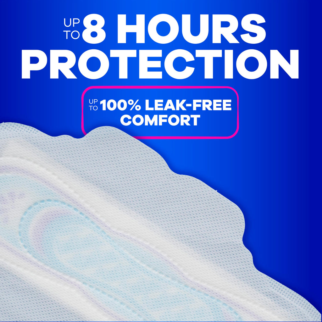 Always Ultra Thin Feminine Pads with Wings for Women, Size 1, Regular Absorbency, Unscented, Up to 100% Leak-Free Protection, 46 Count