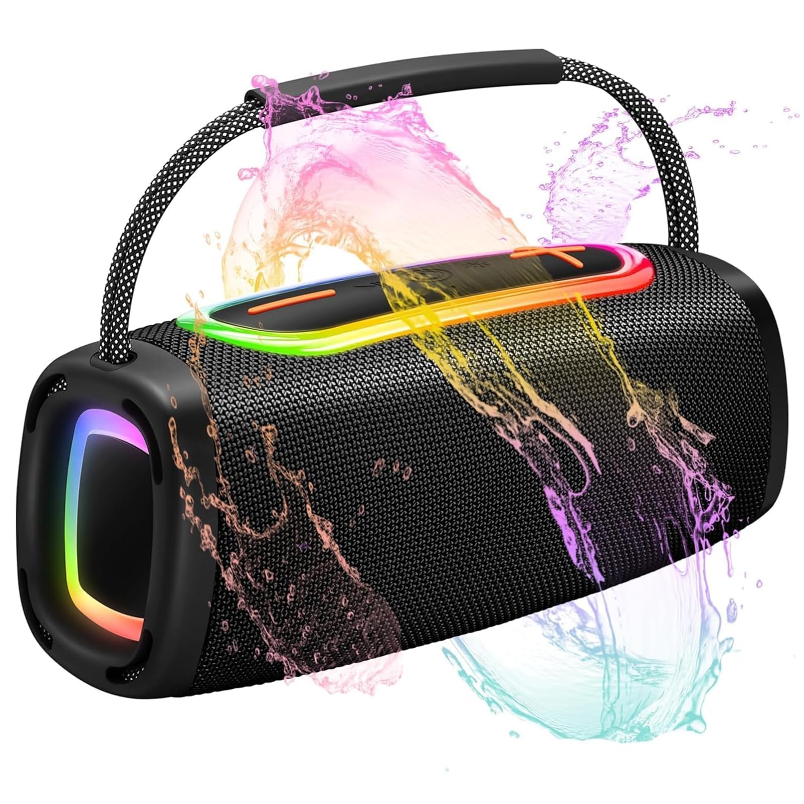 Bluetooth Speaker 6000mAh, 36H Playtime BT5.4 Portable Wireless Speaker with Loud Stereo Sound, IP6 Waterproof, 24W Portable Speaker with RGB Multi-Color Rhythm Lights for Outdoor/Home/Party as Gift
