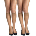 Hanes Silk Reflections Reinforced Toe Silky Sheer Knee-High Stockings, Little Color, One Size (Pack of 2)