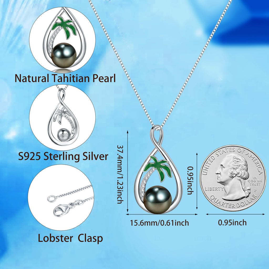NONNYL Birthday Gifts for Women Wife Gift Anniversary,Tahitian Pearl Necklace, Mothers Day Gifts for Mom Wife Women Jewelry Gift, Christmas Valentine's Day for Her (Tahitian Black Pearl)