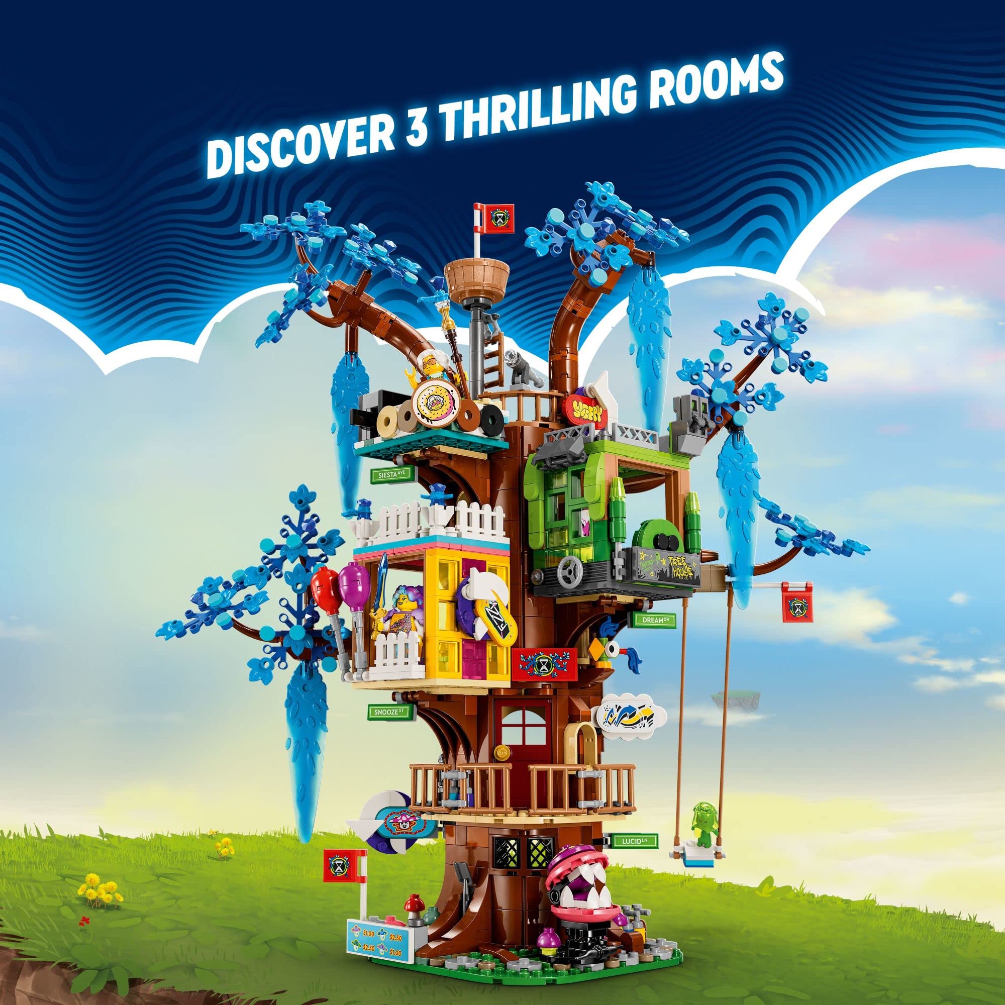 Lego DREAMZzz Fantastical Tree House 71461 Features 3 Detailed Rooms, Building Toy for Kids Ages 9+ with Big Imaginations, Includes Mrs. Castillo, Izzie, Mateo and The Night Hunter Minifigures