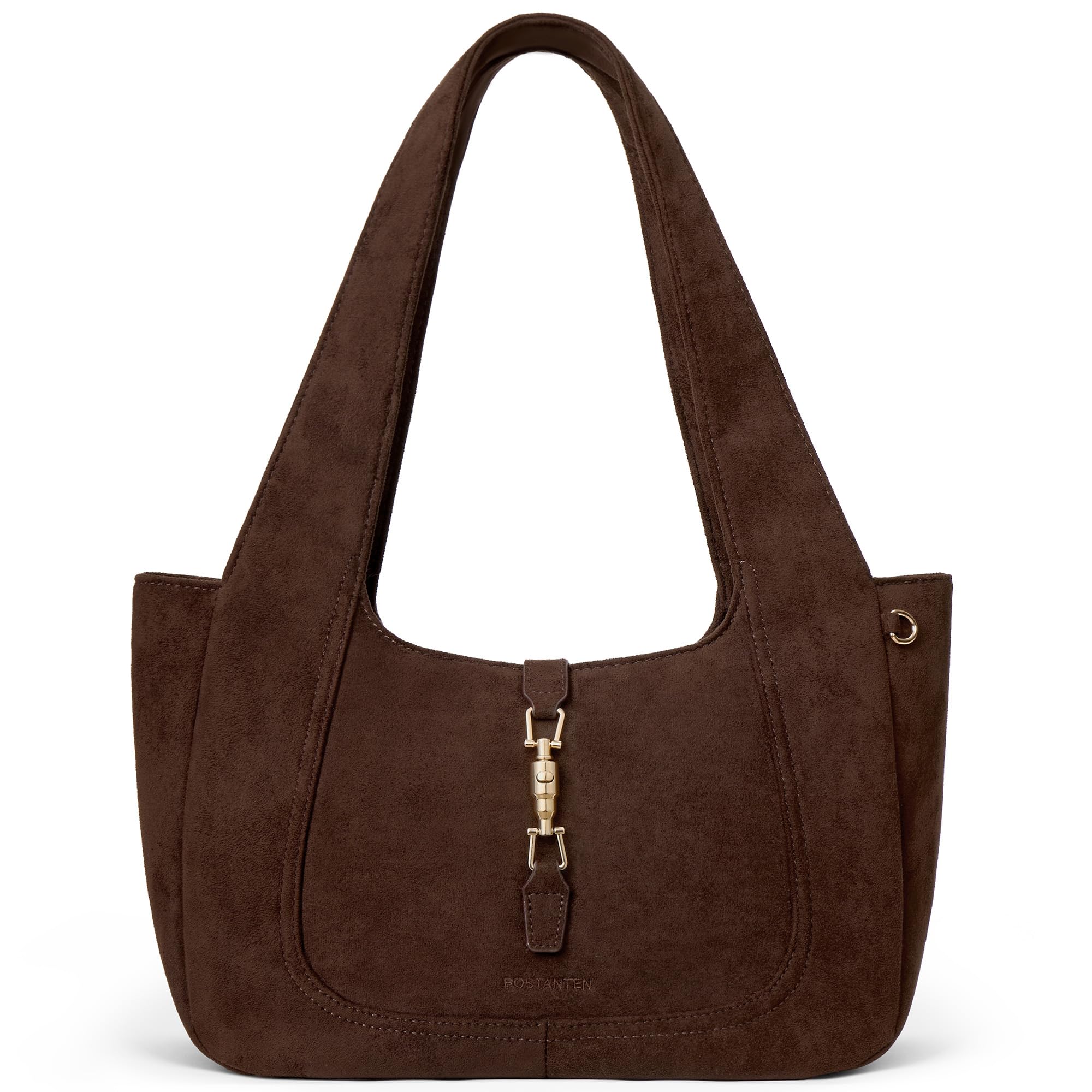 BOSTANTEN Vintage Shoulder Bag for Women Suede Leather Tote Bag Ladies Lightweight Dumpling Handbag for Work Date Travel
