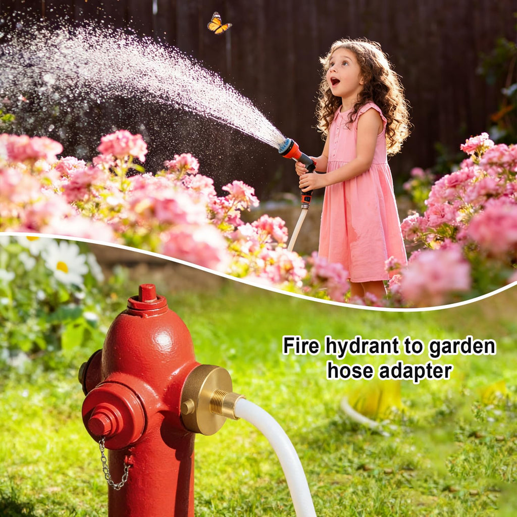 Mejiao Fire Hydrant Adapter, 2-1/2" NST (NH) Female to 3/4" GHT Male Brass Adapter with Pin Lug, Fire Equipment Hydrant to Garden Hose Connector for Fire Hydrants, Hoses, Pipes