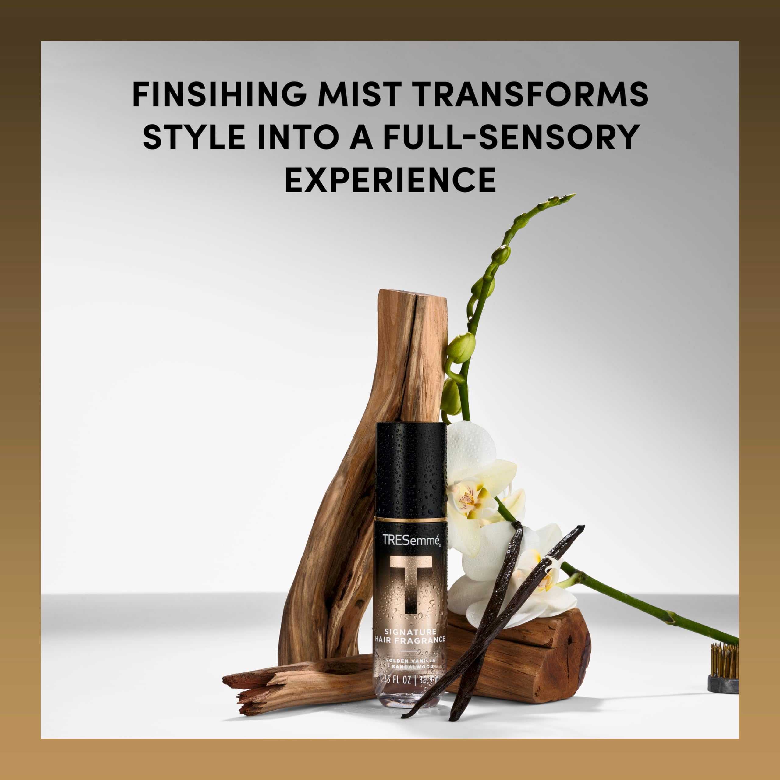 TRESemmé A-List Collection Signature Hair Fragrance 1 ct Golden Vanilla + Sandalwood Formulated Without Phthalates, Parabens + Synthetic Dyes, Developed & Safe for All Hair Types, 1.35 FL OZ