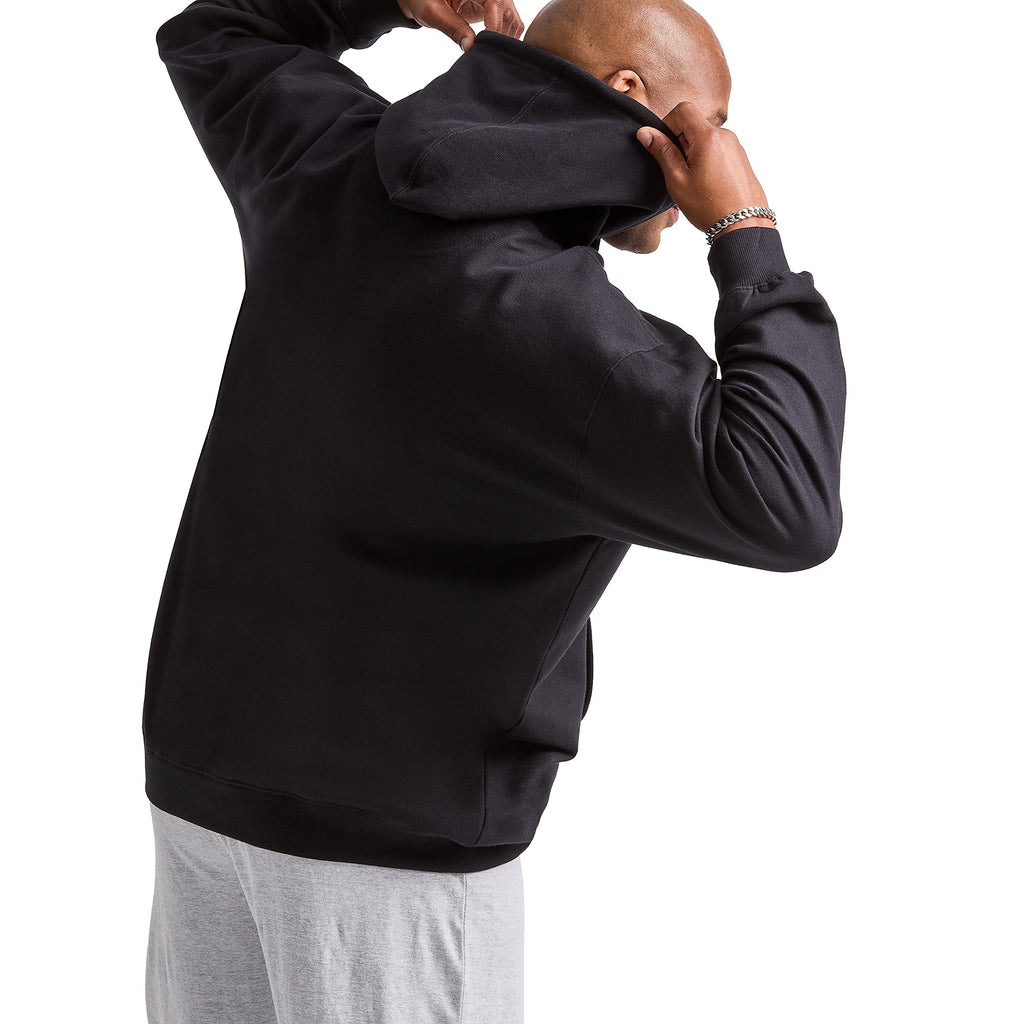Champion Men's Pullover Fleece Hoodie, Standard Fit, Midweight, C Logo, Available in Regular and Big & Tall, Black, Large