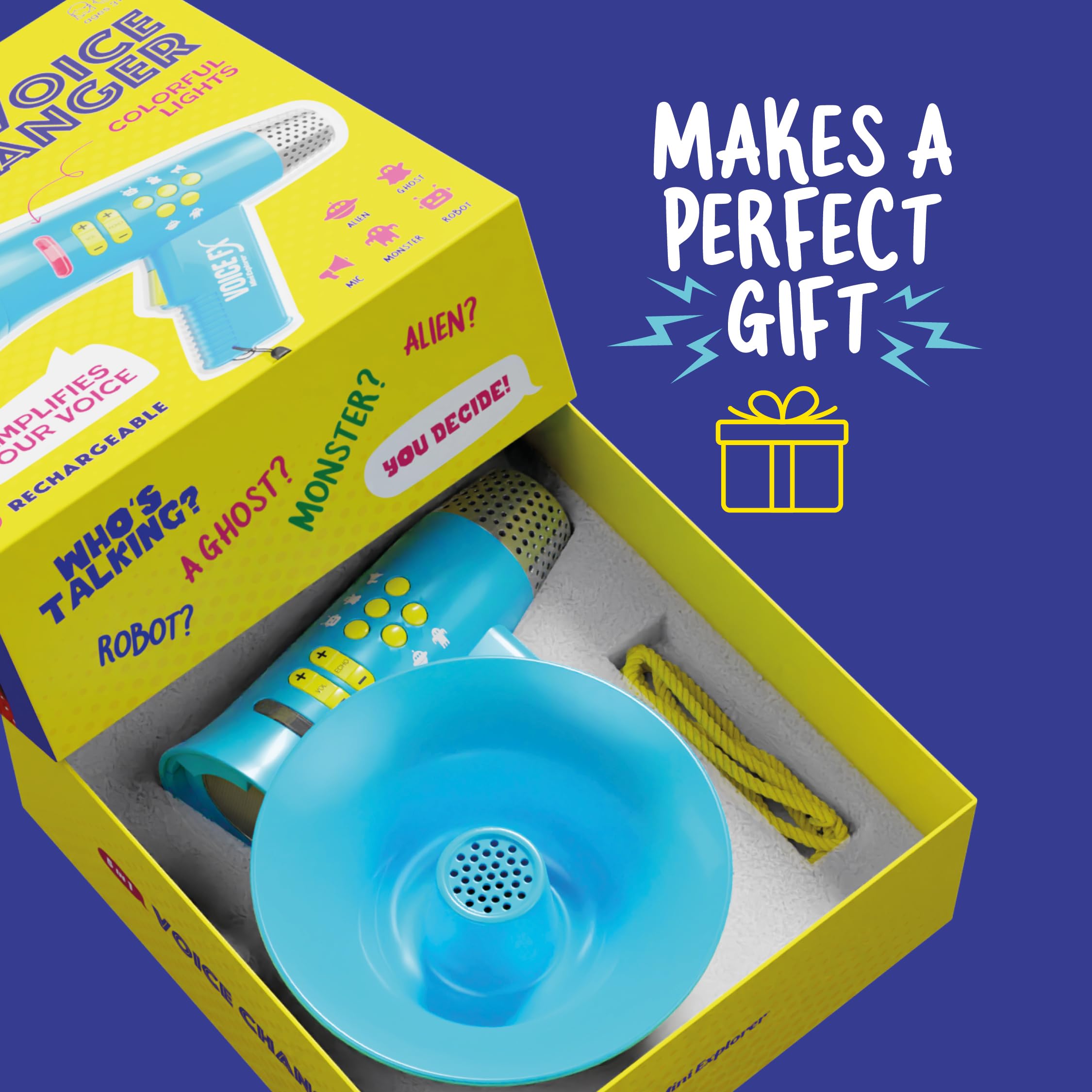 Mini Explorer Voice Changer for Kids for Kids - Voice Changing Device for Boys & Girls Ages 3-8+ Olds Birthday Gifts for 3, 4, 5, 7, 8 Year Old Boy - Toys Gift Ideas for Kid, Toddler
