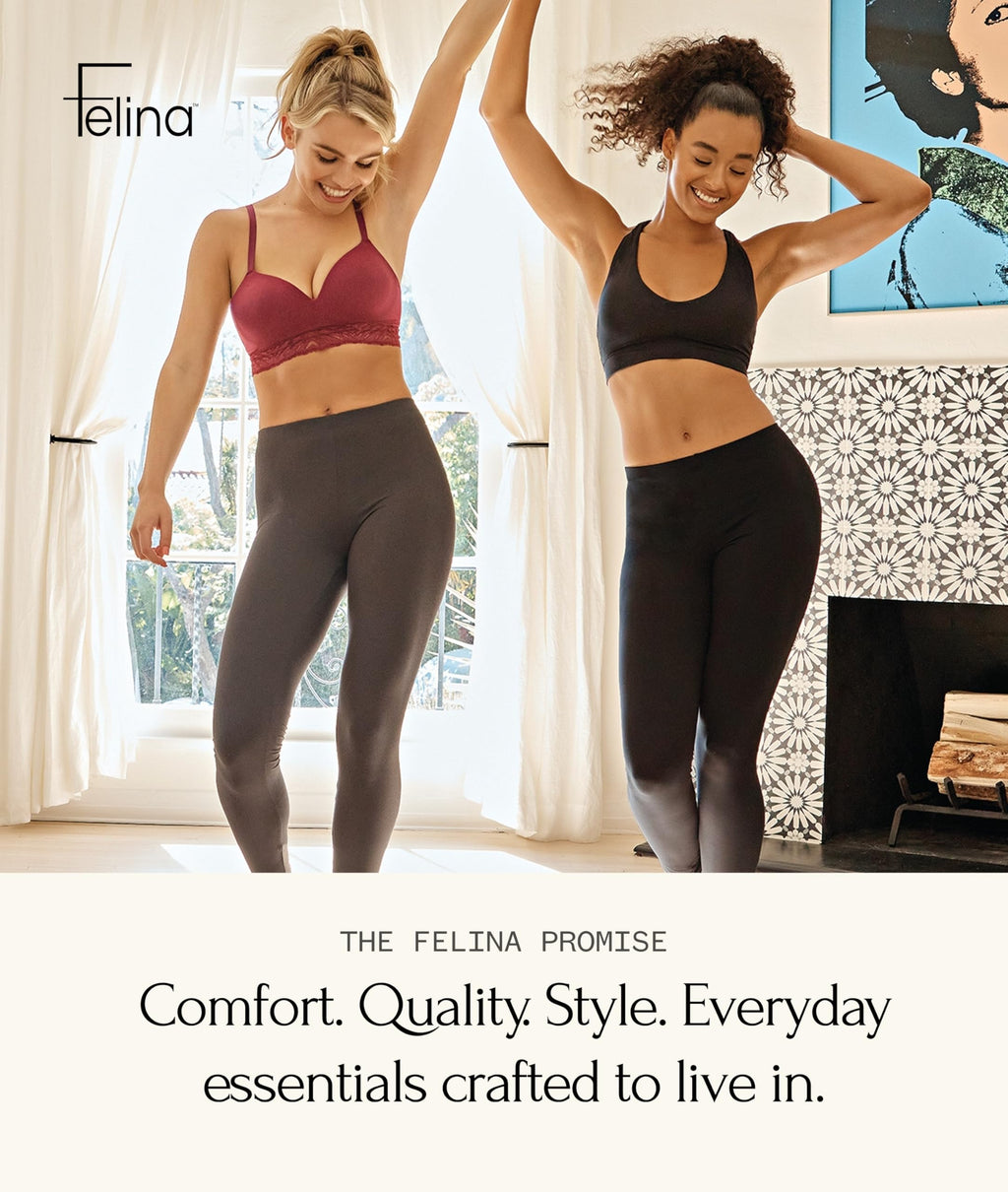 Felina Velvety Super Soft Lightweight Leggings 2-Pack - for Women - Yoga Pants, Workout Clothes Black