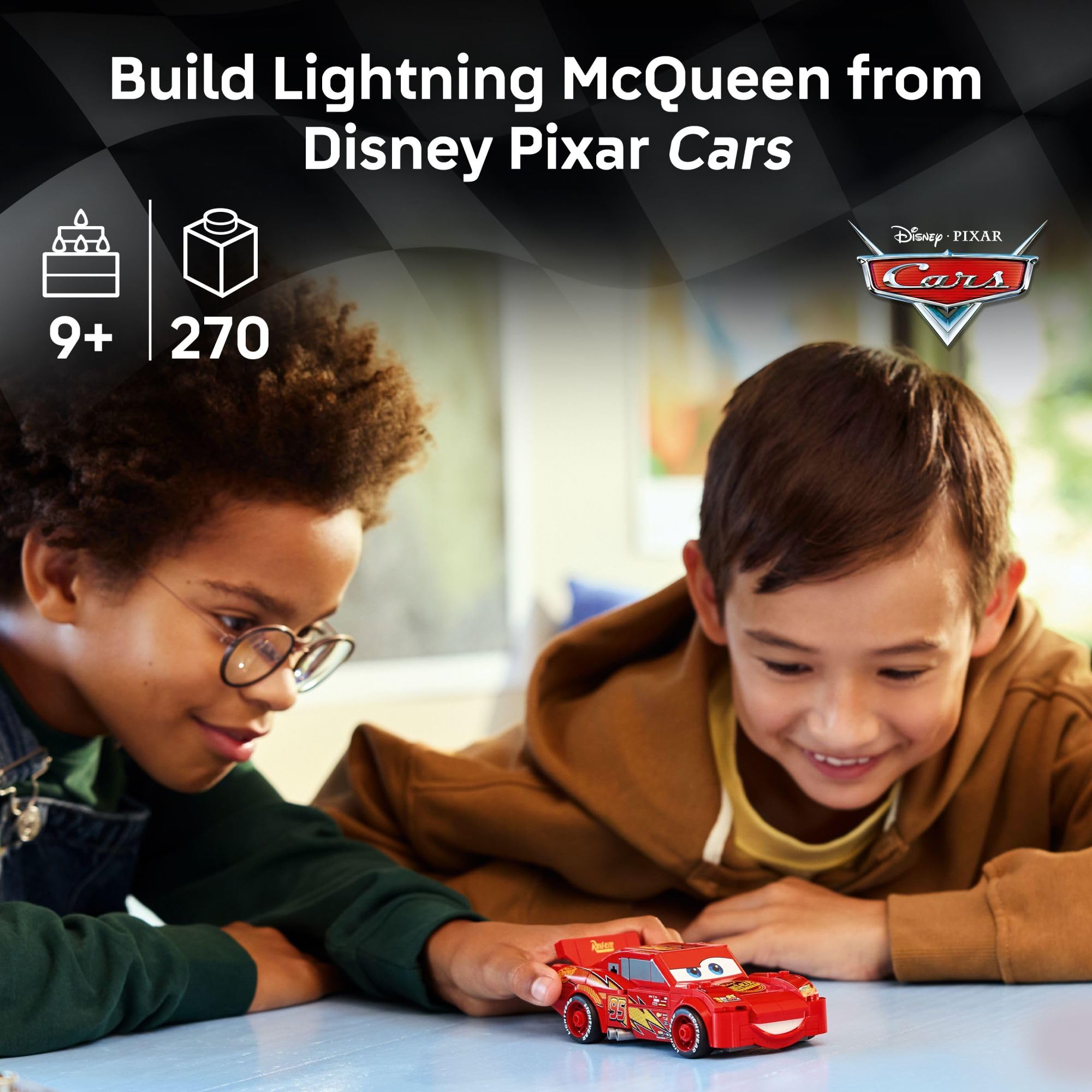 LEGO Speed Champions Lightning McQueen Toy - Disney Pixar Cars Building Blocks for Kids, Boys & Girls, Ages 9+ - Pretend Play Race Car & Bedroom Shelf Display - 77255