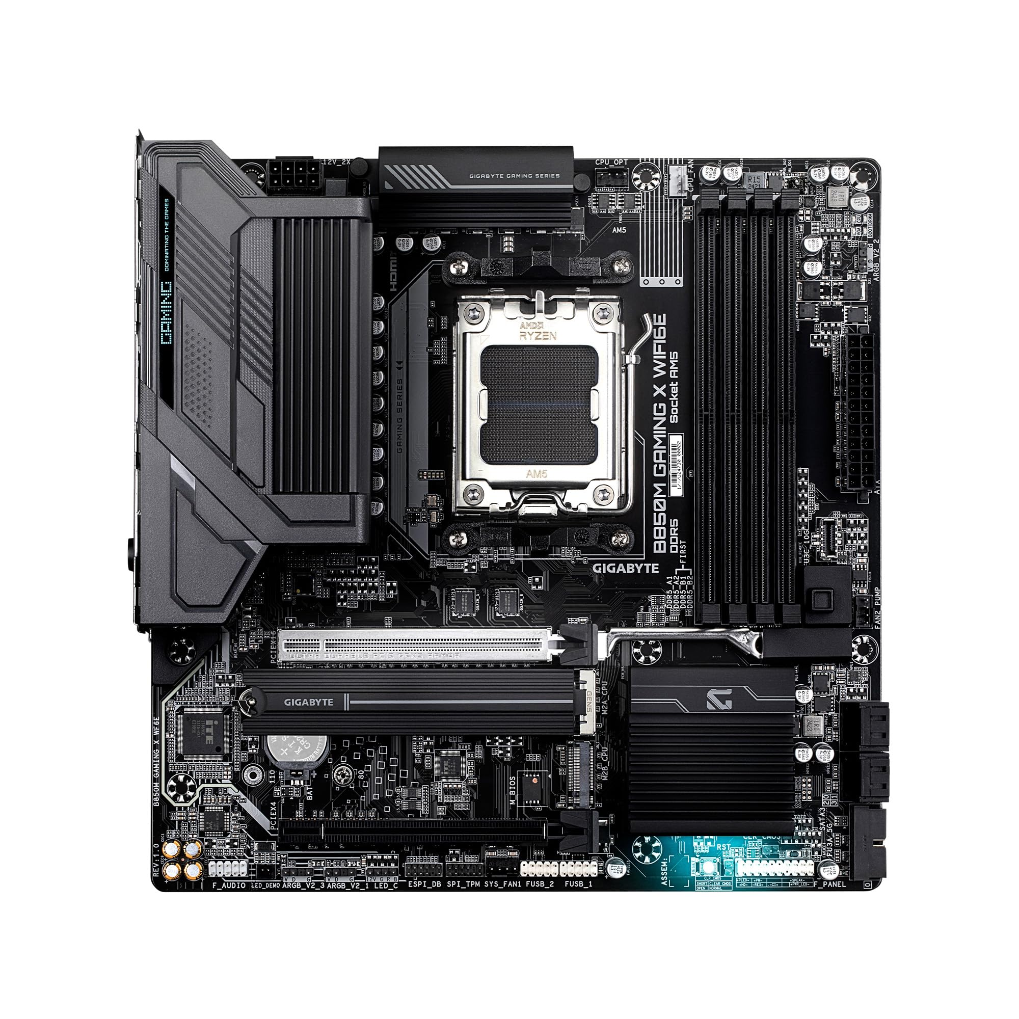 GIGABYTE B850M Gaming X WIFI6E AMD AM5 mATX Motherboard, Support AMD Ryzen 9000/8000/7000 Series, DDR5, 10+2+2 Power Phase, 2X M.2, PCIe 5.0, USB-C, WIFI6E, 2.5GbE LAN, EZ-Latch, 5-Year Warranty