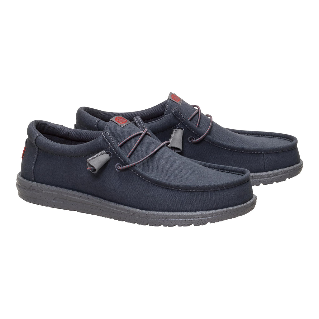 HEYDUDE Men's Wally Canvas Dark Grey Size 11, Men’s Shoes, Slip-on Loafers, Comfortable & Light-Weight