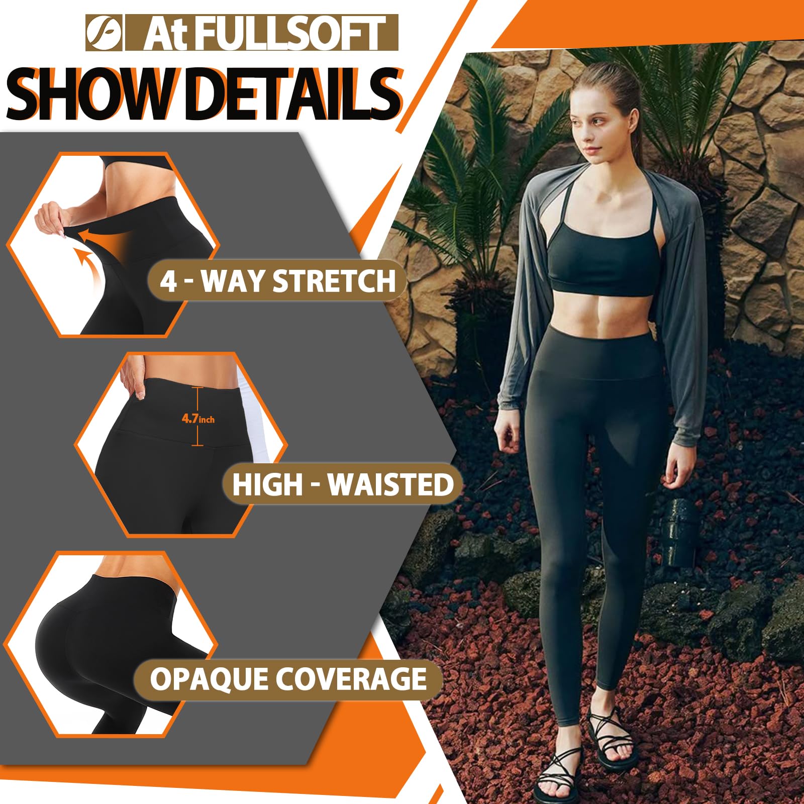 FULLSOFT 3 Pack Leggings for Women Workout High Waisted Tummy Comtrol Yoga Running Hiking Pants Womens Fall Clothes Today Deals Prime Halloween(Black, Dark Grey, Burgundy,2XL-3XL)