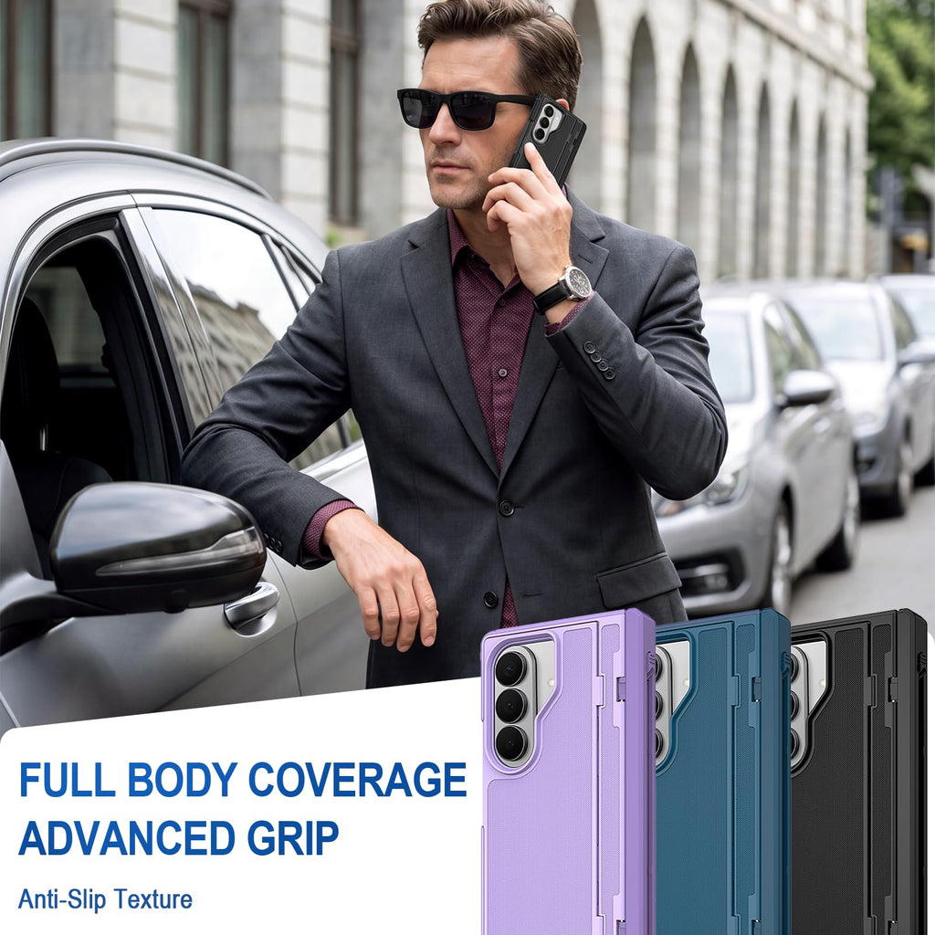 LIDEEYA for Z Fold 8 Ultra Case with S Pen Slot & Pen Privacy Screen Black