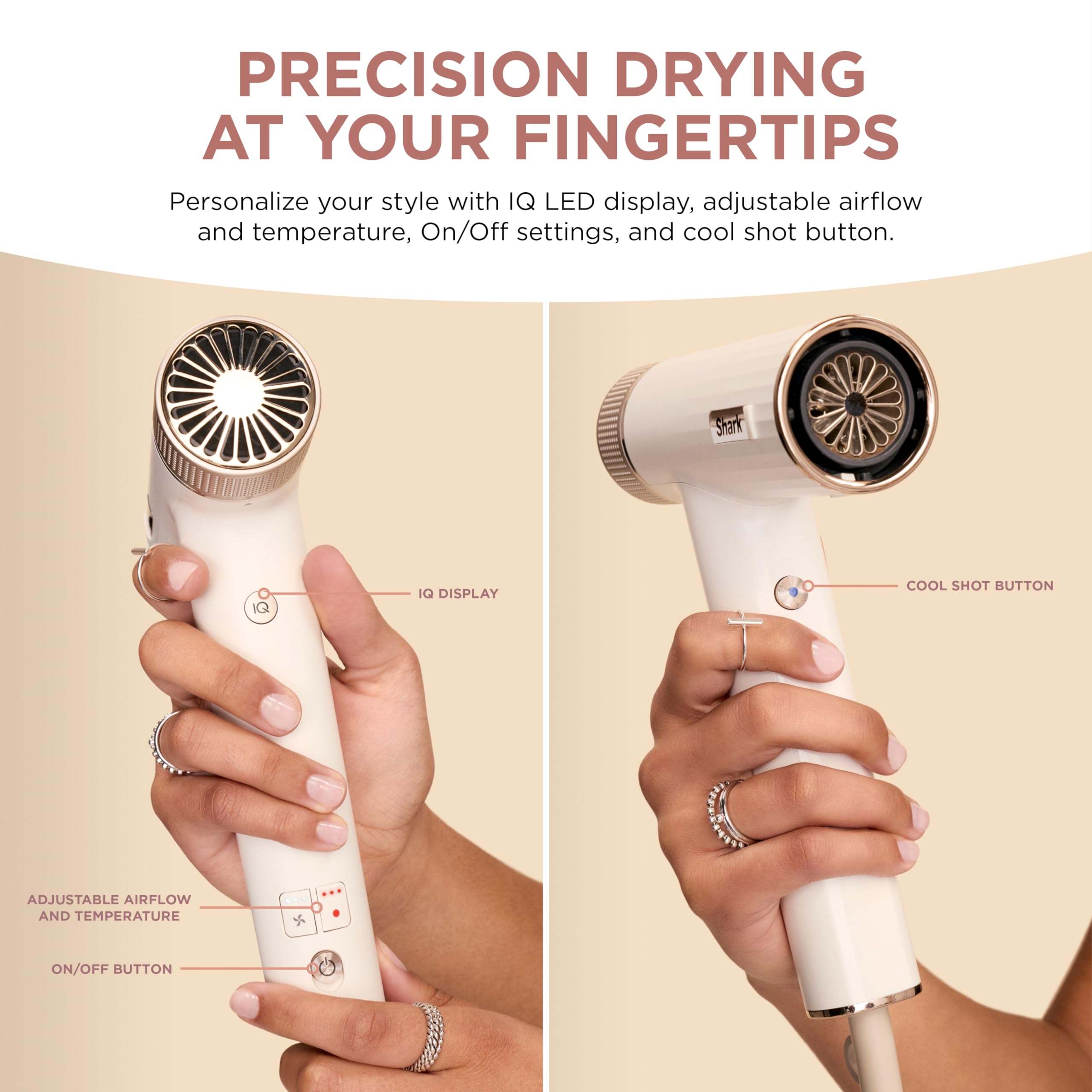 Shark Hair Dryer | SpeedStyle | No Heat Damage Hair Styling Tool | 3 Styling Tools Included | Portable & Powerful Blow Dryer | Best for Straight & Wavy Hair | Silk | HD331