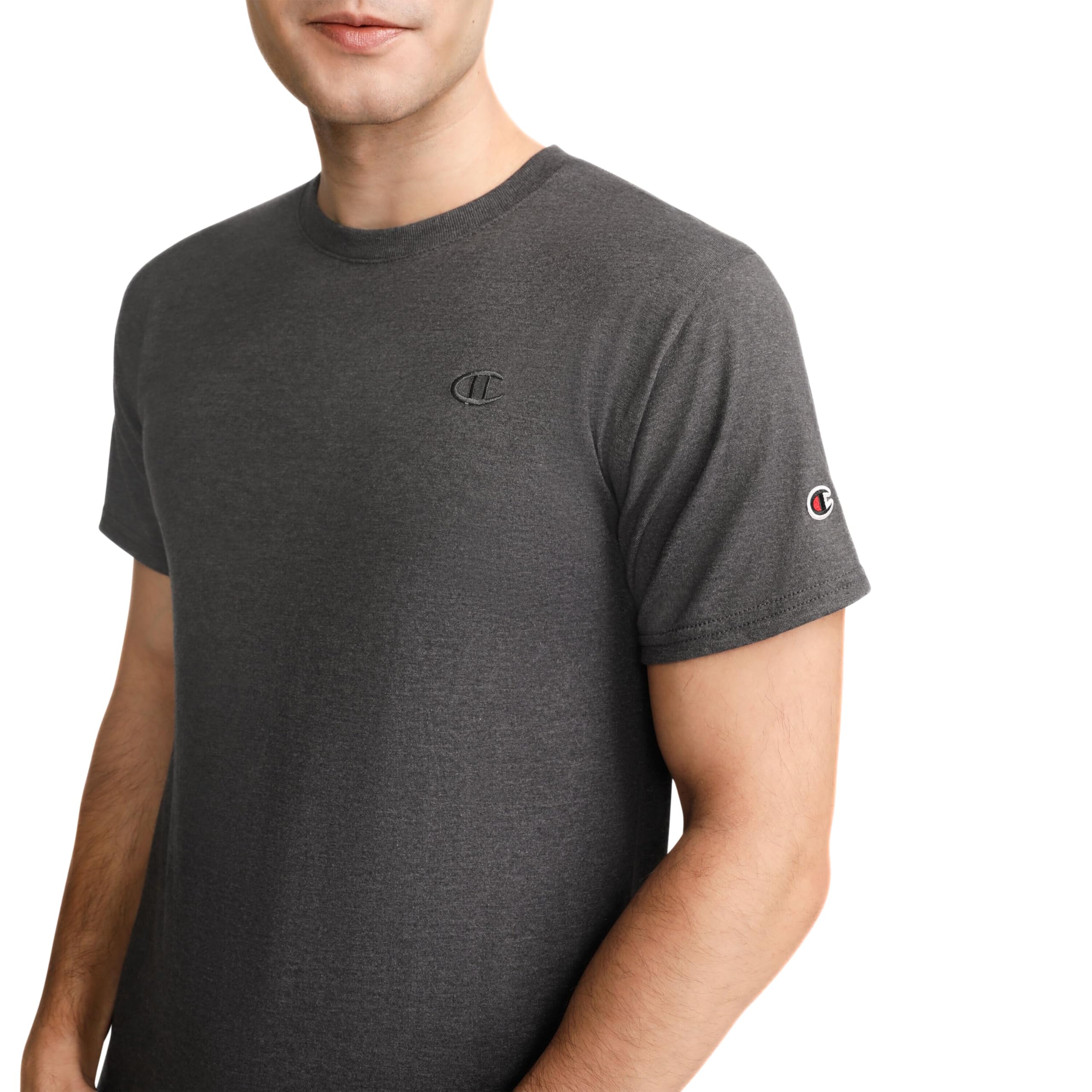 Champion Classic, Everyday Tee, Comfortable Soft Men's T-Shirt (Reg Tall), Granite Heather, 4X-Large Big