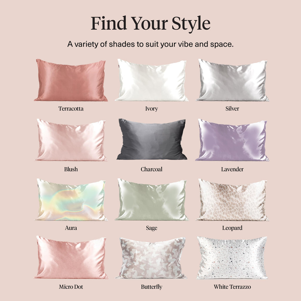Kitsch Satin Pillowcase with Zipper for Hair & Skin, Softer Than Silk Pillow Cases Queen, Smooth Pillow Covers, Machine Washable, Wrinkle-Free, Cooling Satin Pillow Cases Standard Size 19"x26", Silver