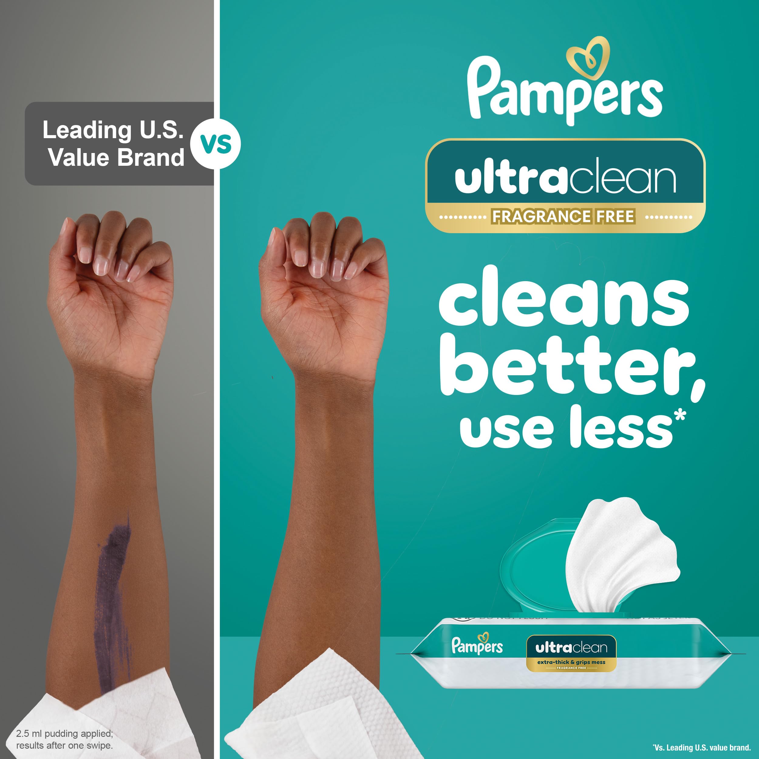 Pampers Ultra Clean Baby Wipes (Previously 'Free & Gentle'), 99% Water, Hypoallergenic, Unscented, 100% Plant Based, Plastic-Free, 936 Baby Wipes Total (12X Flip-Top Packs) [Packaging May Vary]