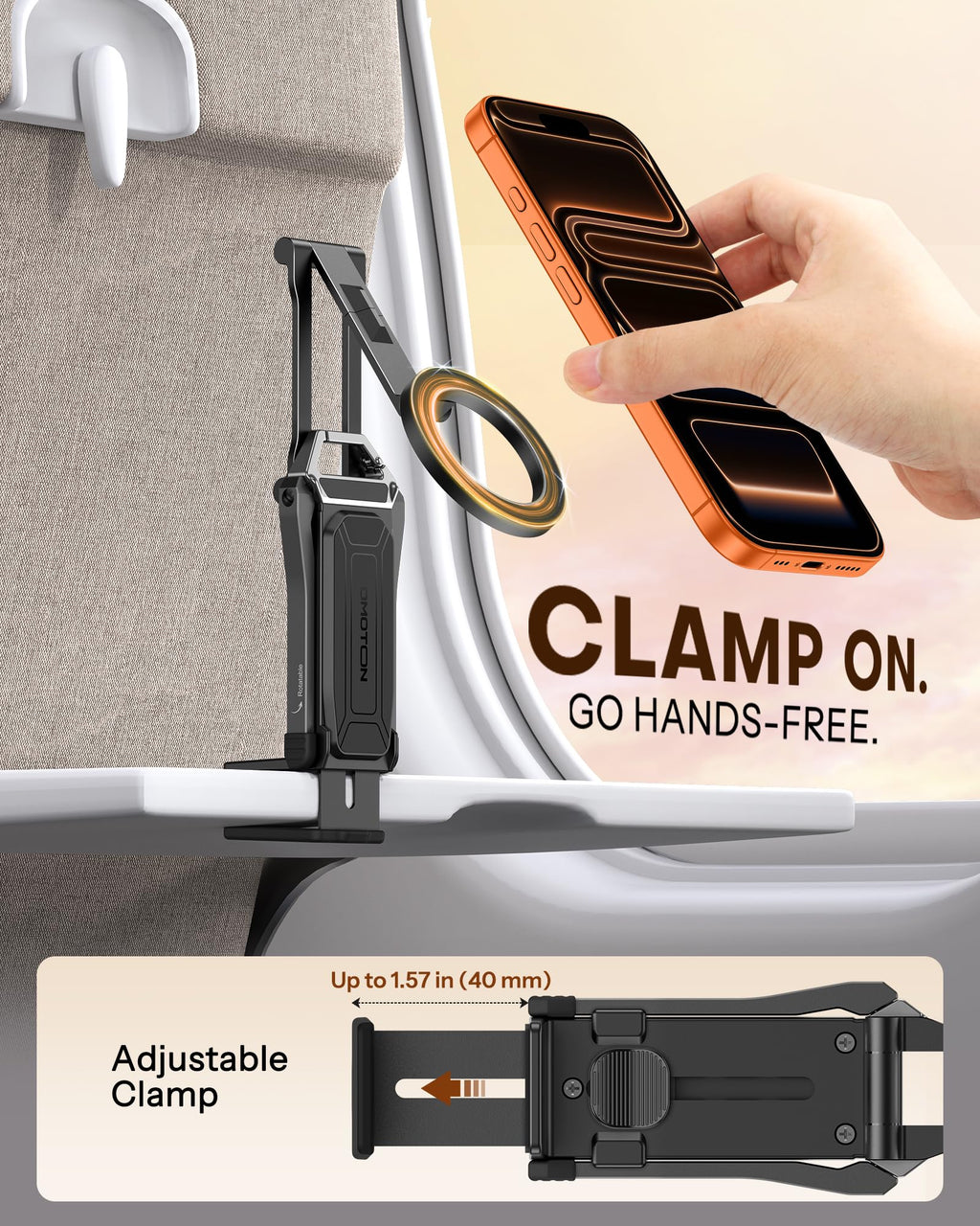 OMOTON TP02 Magnetic Phone Tripod for MagSafe, 360° Pivot, Clamp & Stand
