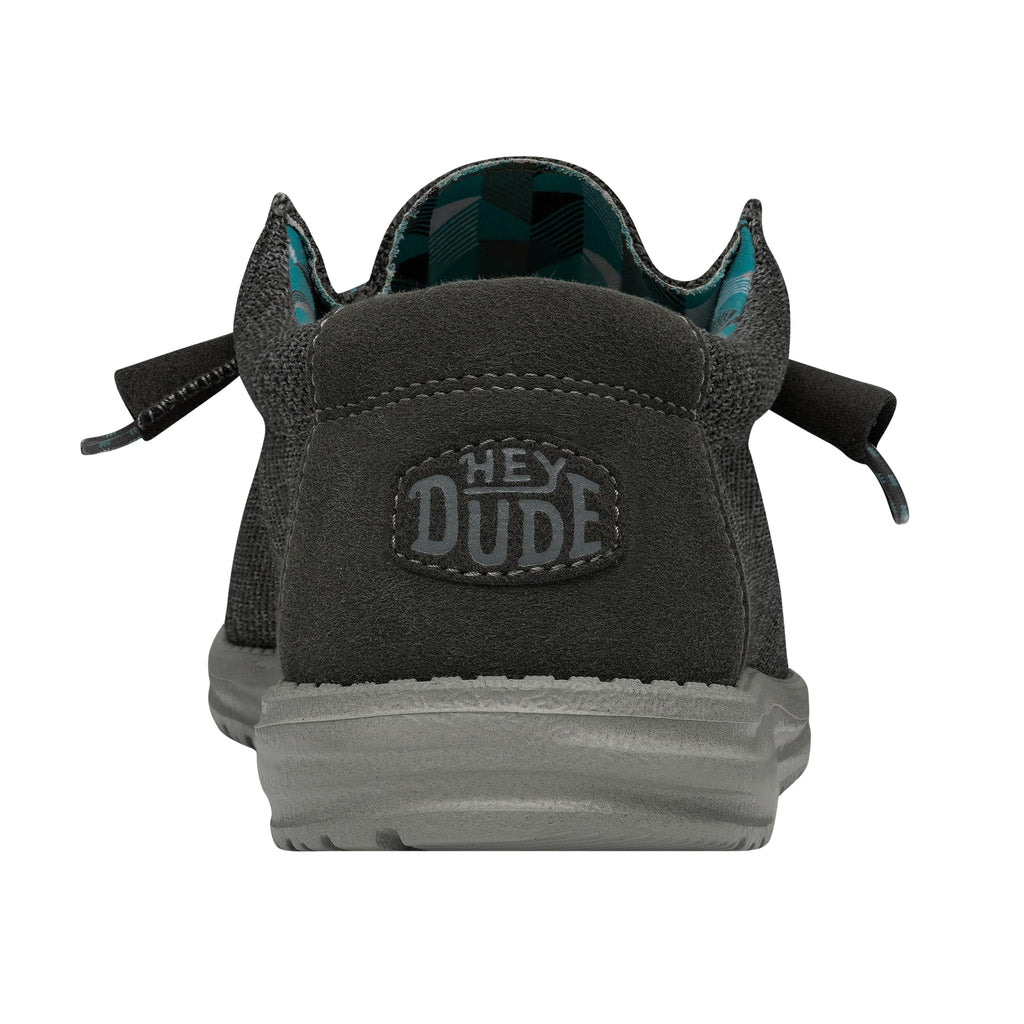 HEYDUDE Men's Wally Sox | Mens Shoes | Men's Lace Up Loafers | Comfortable & Light-Weight Charcoal