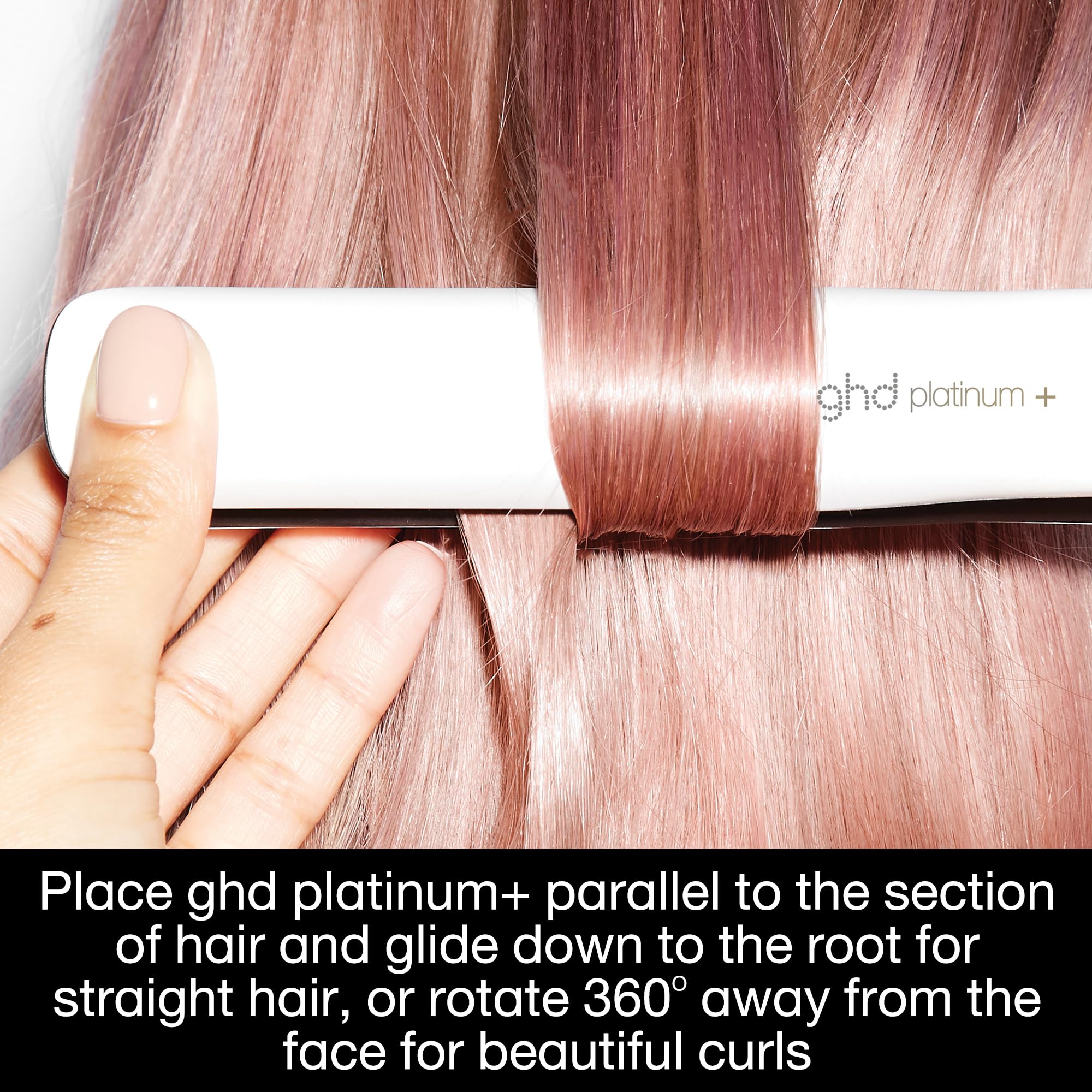 ghd Platinum+ Styler ― 1" Flat Iron Hair Straightener, Professional Ceramic Hair Styling Tool for Stronger Hair, More Shine, & More Color Protection - White
