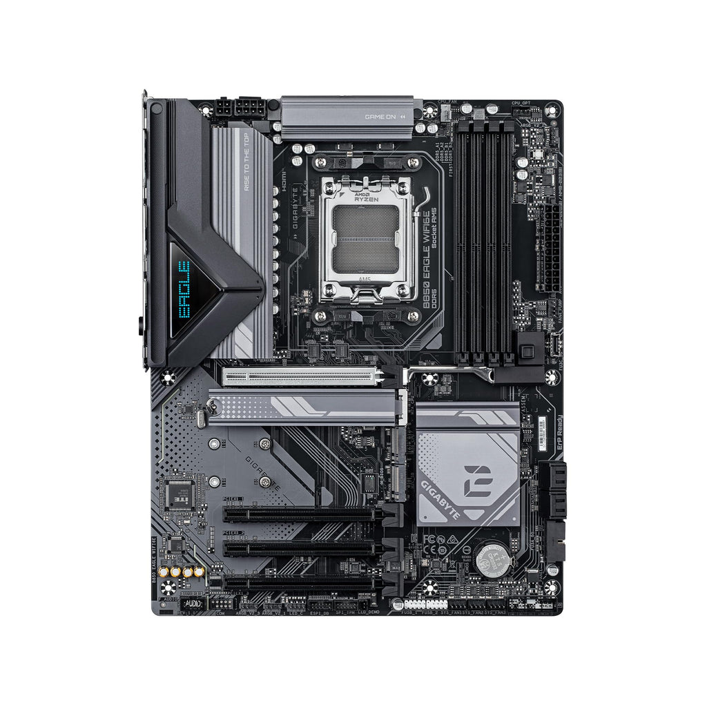 GIGABYTE B850 Eagle WIFI6E AMD AM5 ATX Motherboard, Support AMD Ryzen 9000/8000/7000 Series, DDR5, 8+2+2 Power Phase, 3X M.2, PCIe 5.0, USB-C, WIFI6E, GbE LAN, EZ-Latch, 5-Year Warranty