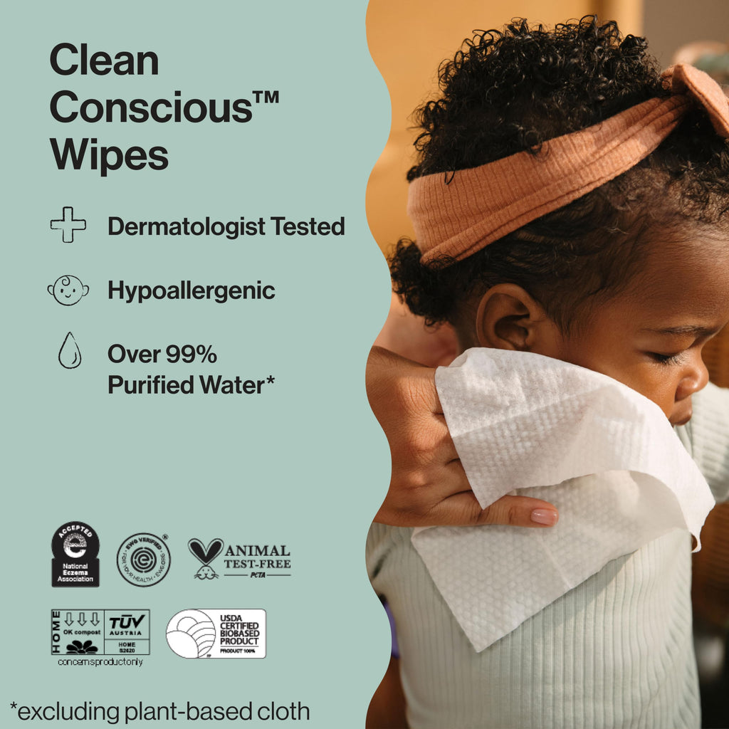 The Honest Company Hypoallergenic Multi-Use Baby Wipes for Sensitive Skin Baby Pattern Play 288 Count