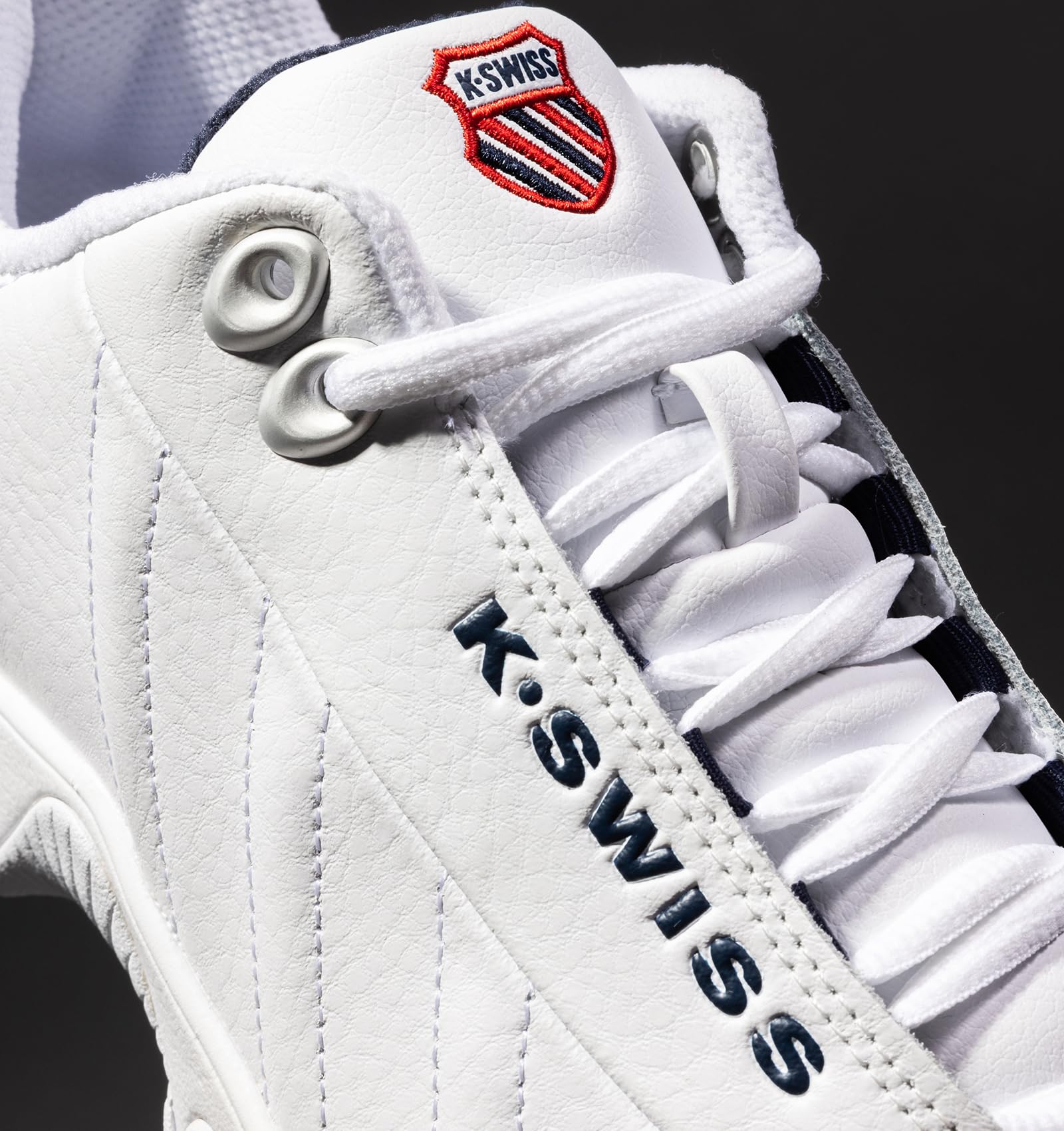 K-Swiss Men's ST329 CMF Sneaker, White/Navy/Red, 10.5 XW