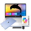 HP Flagship 14" HD Student&Business Laptop with AI Copilot, 13th Gen Intel 4-Core, 4GB RAM, 1.12TB Storage (128GB UFS + 1TB Docking Station), 1 Year Office 365, Wi-Fi 6, Win 11 S, Sky Blue