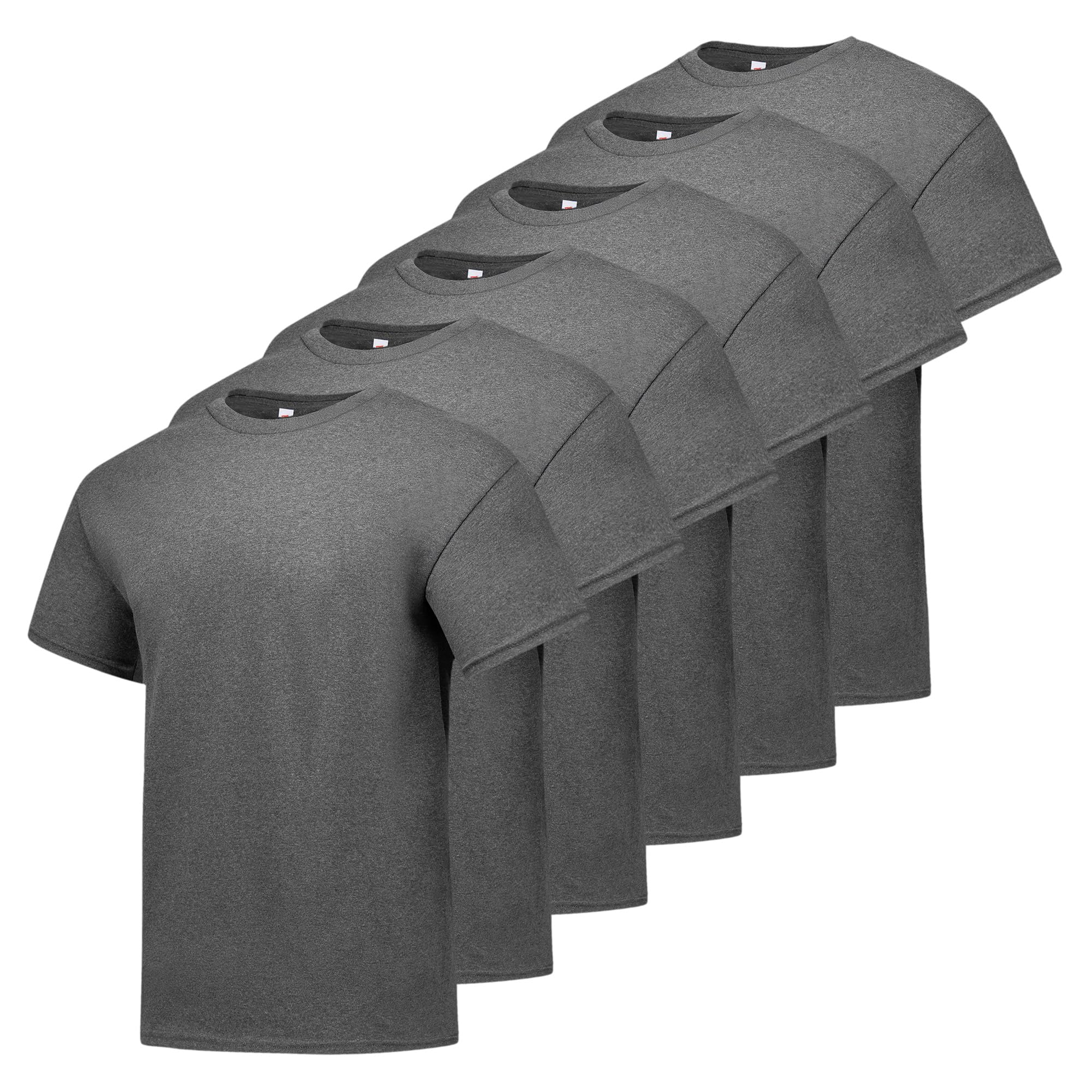 Hanes mens Essentials Short Sleeve T-shirt Value Pack (6-pack) T Shirt, Charcoal Heather, XX-Large US