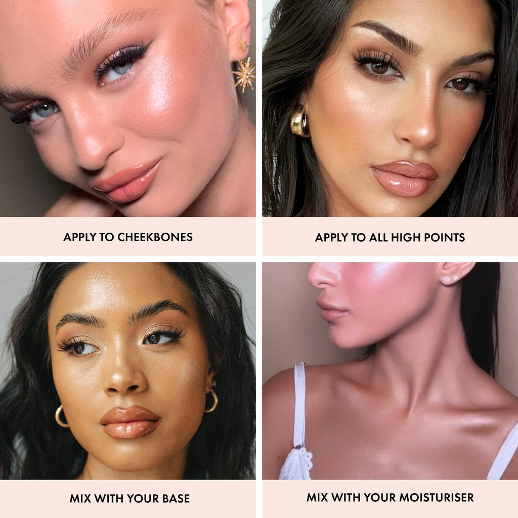 ICONIC LONDON Illuminator | Liquid Highlighting Drops for a Radiant Glow, Cruelty-Free, Vegan Makeup, Blush (Peachy Rose) 0.45 Fl oz