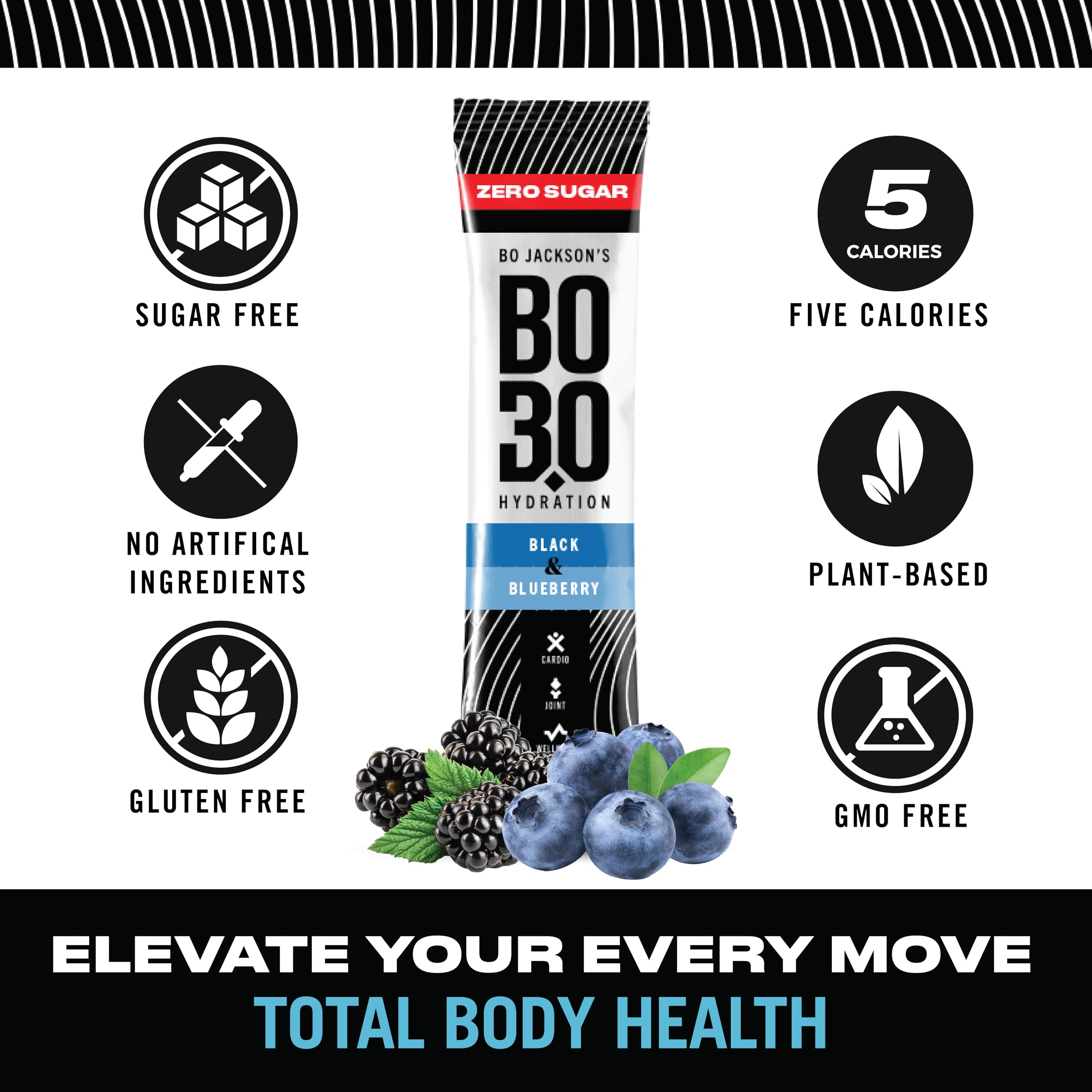 BO3.0 Sugar Free Electrolyte Powder Packets – Keto-Friendly Hydration & Joint Support | Zero Sugar Electrolytes for Active Adults, Fasting, and Recovery