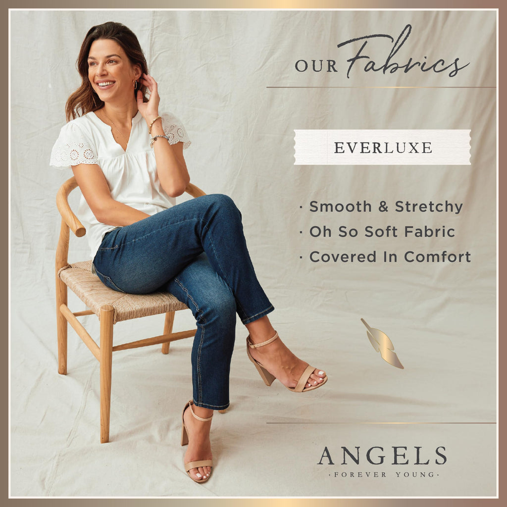 Angels Forever Young 360 Sculpt Bootcut Jeans for Women Figure Enhancing Stretch Denim, Orchard, 12
