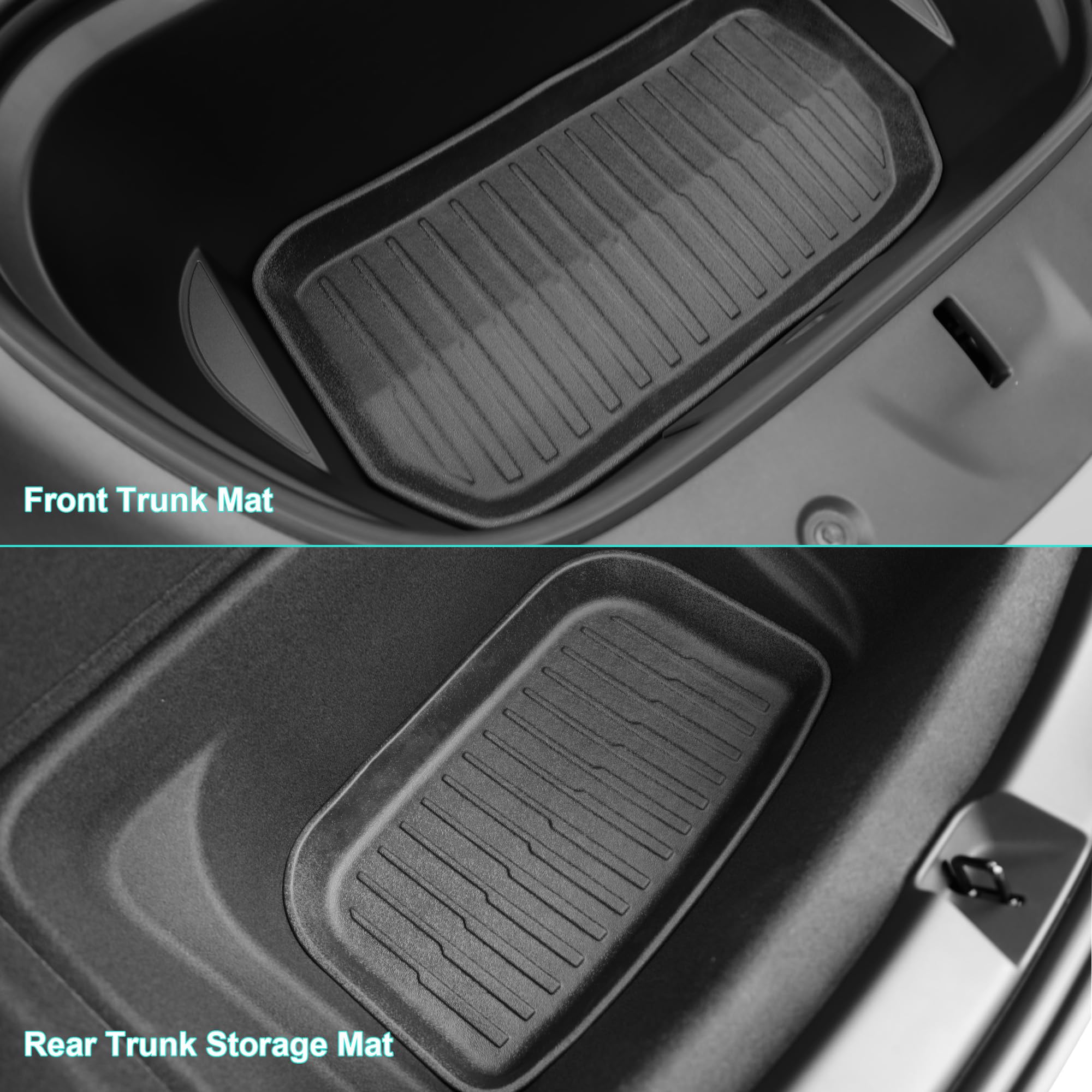 SUPER LINER Tesla Model Y Floor Mats 2021-2024 | Custom Fit All-Weather 9-Piece Set TPE Material |Full Coverage Floor Mats Back Seat Protector, Cargo Liner, Trunk & Interior Accessories