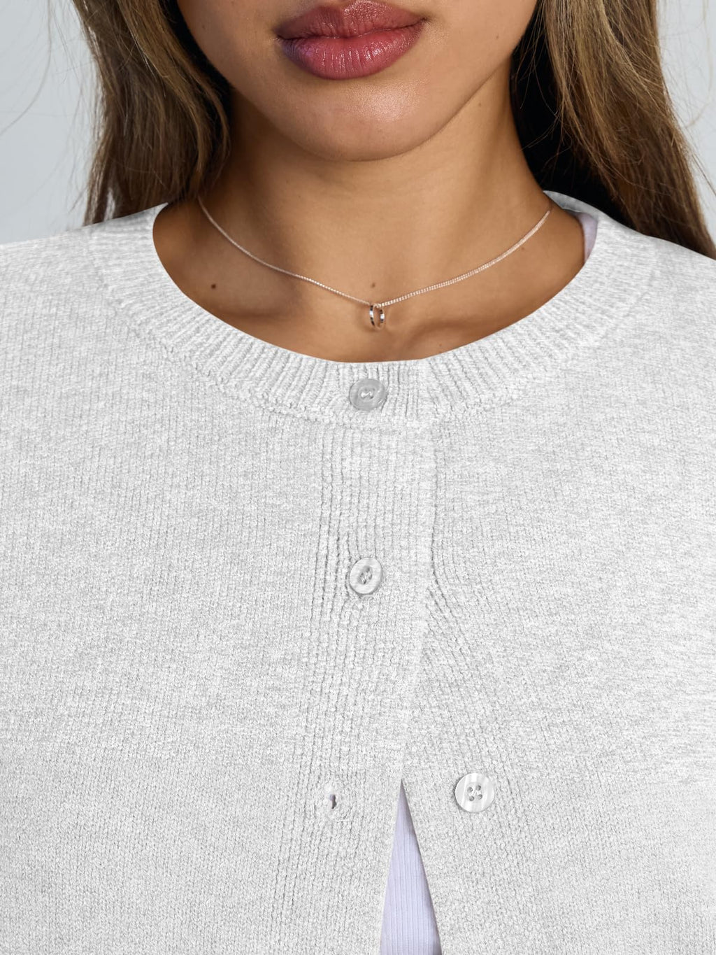 Trendy Queen Cropped Cardigan Sweaters for Women Lightweight Y2k Fall Outfits Spring Fashion Clothes 2026 Grey M