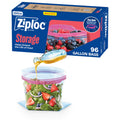 Ziploc Gallon Food Storage Bags, Stand-Up Bottom, Easy to Fill, 96 Count (Packaging May Vary)